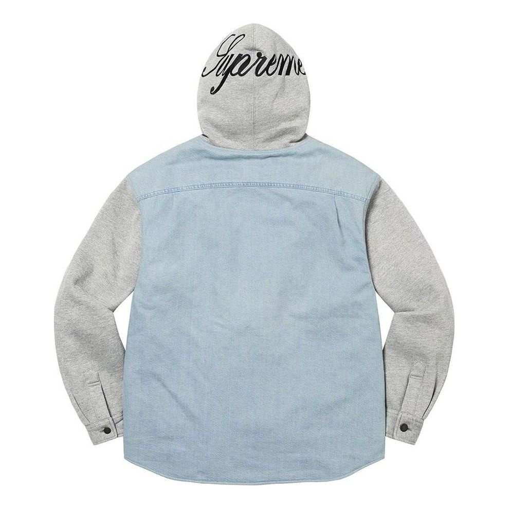 Supreme Fleece Hooded Denim Shirt 'Teal Grey' SUP-FW22-743 - 2