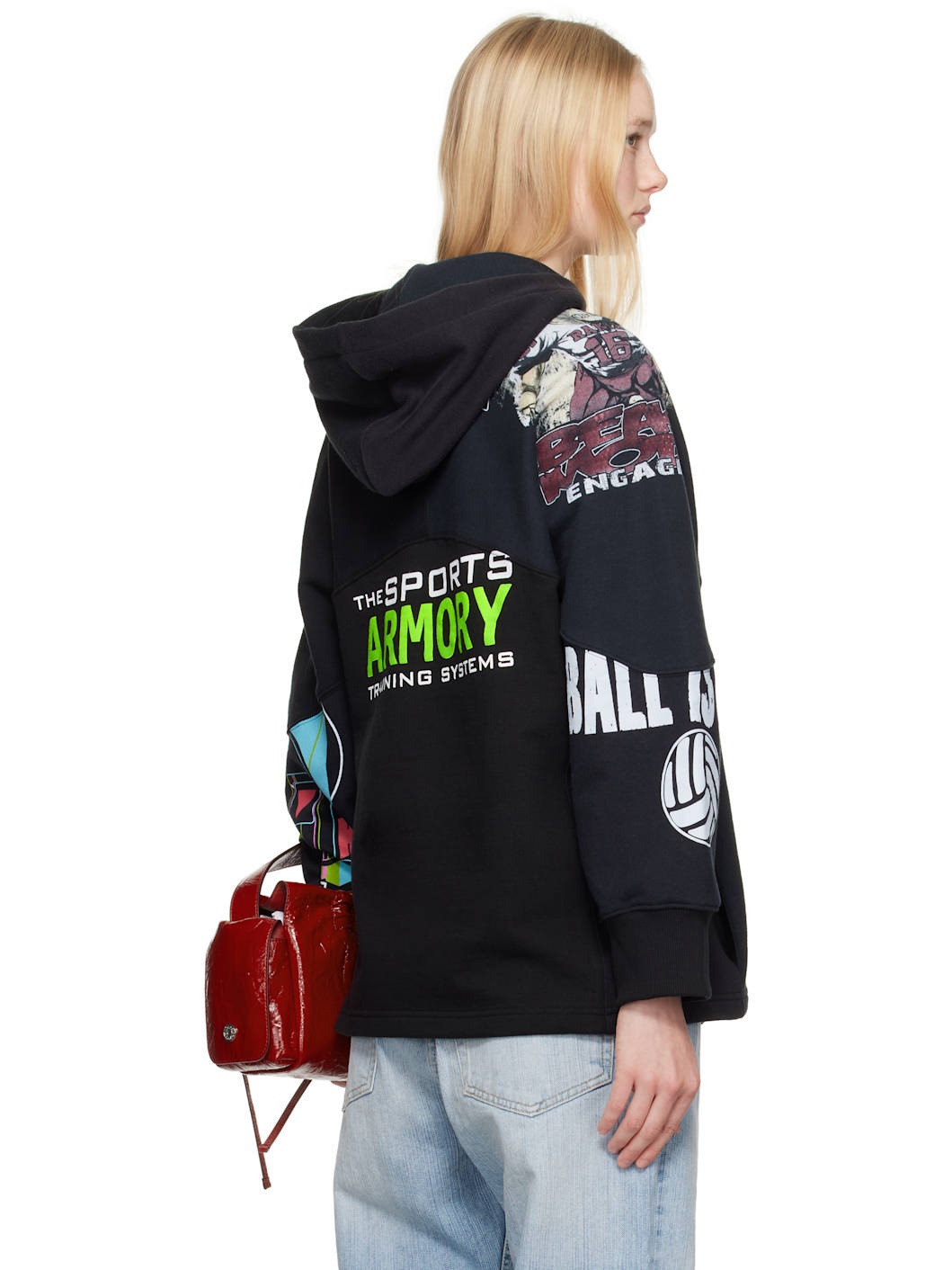 Black Regenerated Graphic Sweatshirts Hoodie - 3