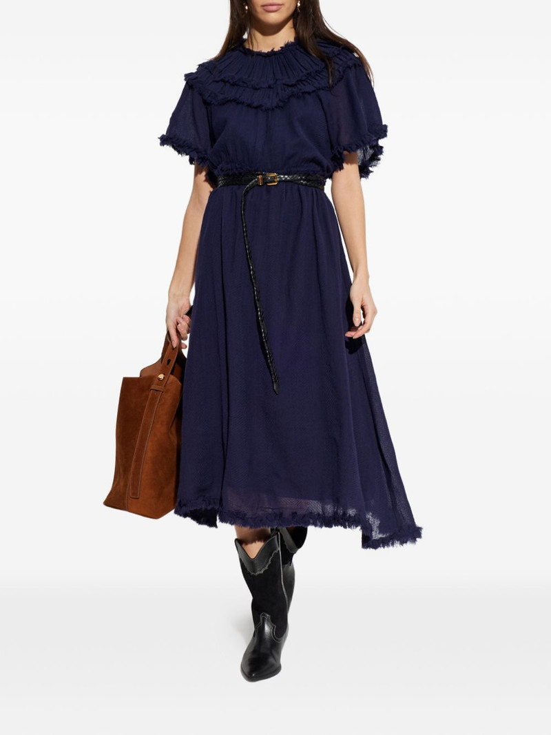 ULLA JOHNSON Ayan ruffled fringed dress outlook