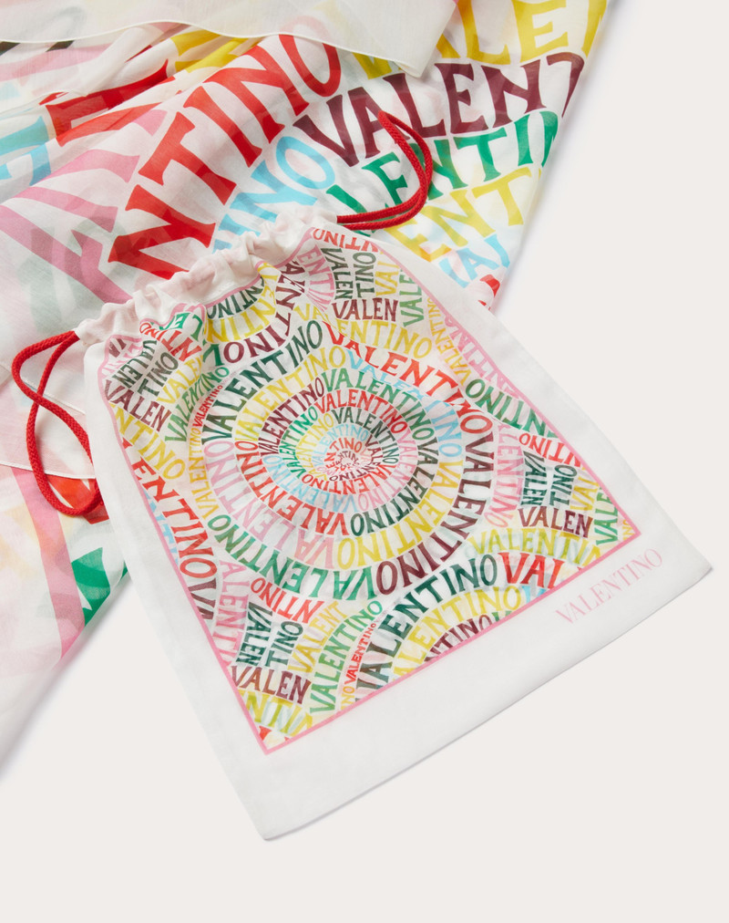 VALENTINO ESCAPE COTTON AND SILK SARONG + CLUTCH BAG IN VALENTINO LOOP PRINT 3