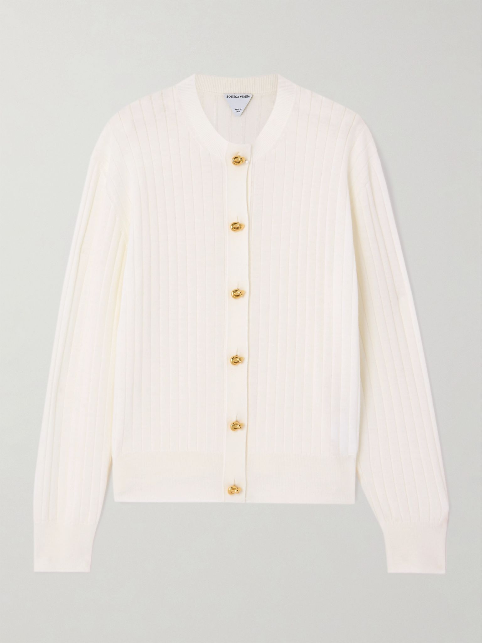 Ribbed wool cardigan Off-white - 1