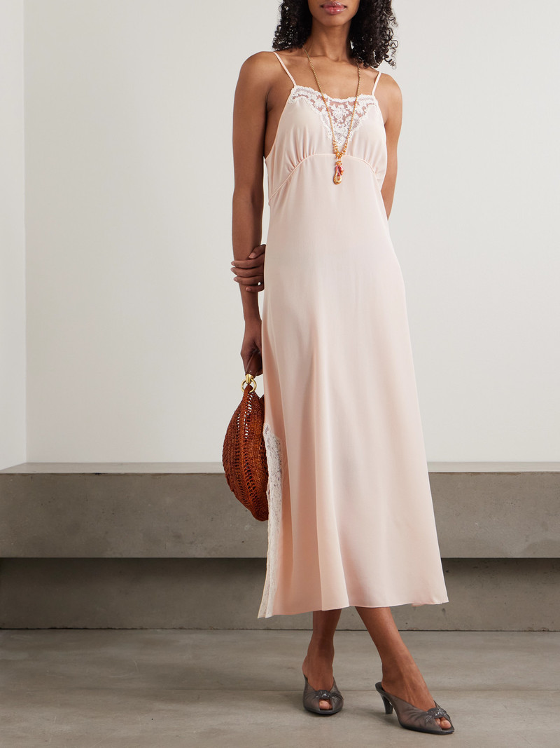 Chloé Lace-trimmed Silk Crepe De Chine Maxi Dress outlook