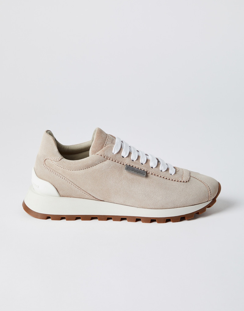 Suede runners with shiny tab - 1