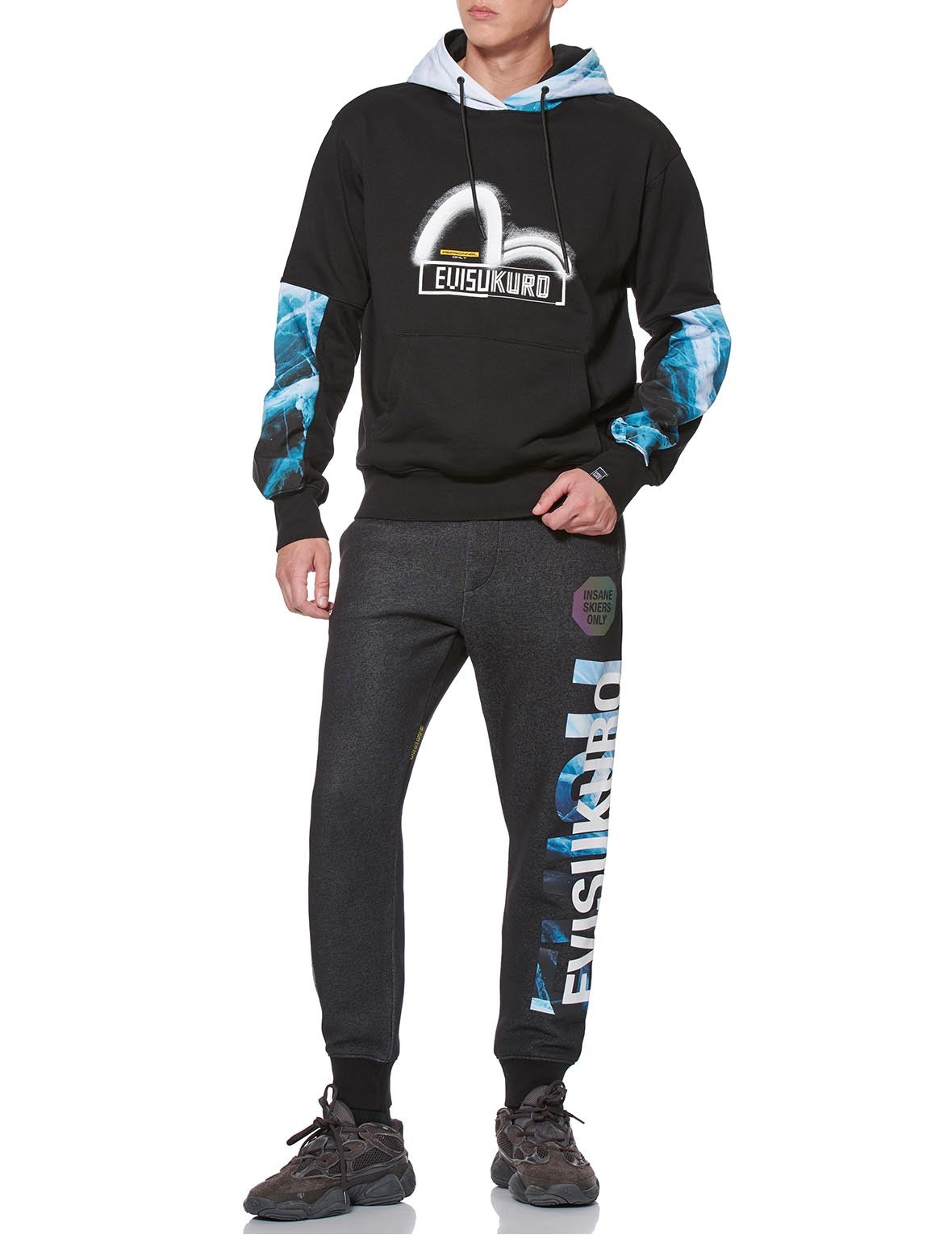 Glacier Print Panel Hoodie - 5