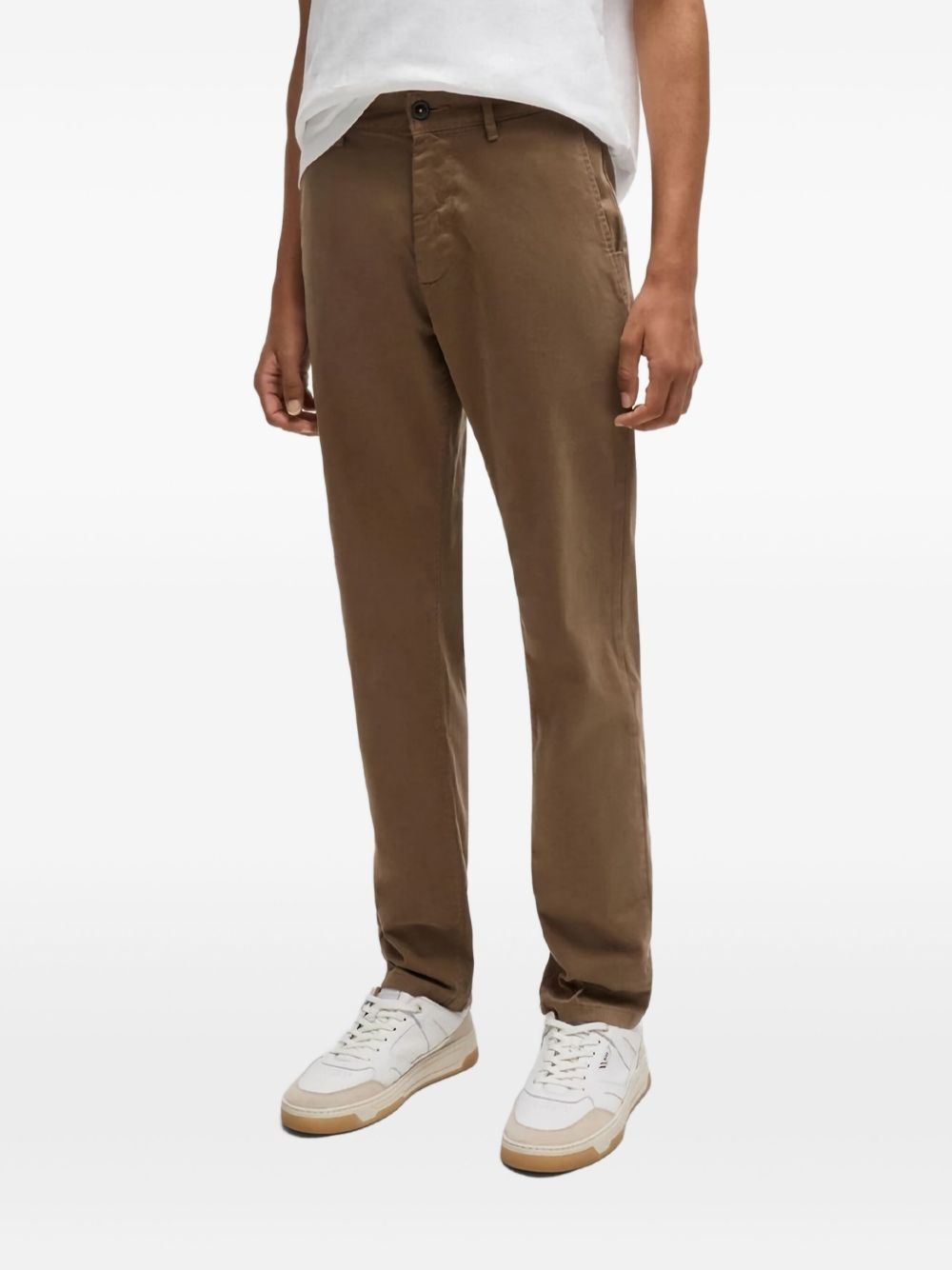 logo-patch chino trousers - 2