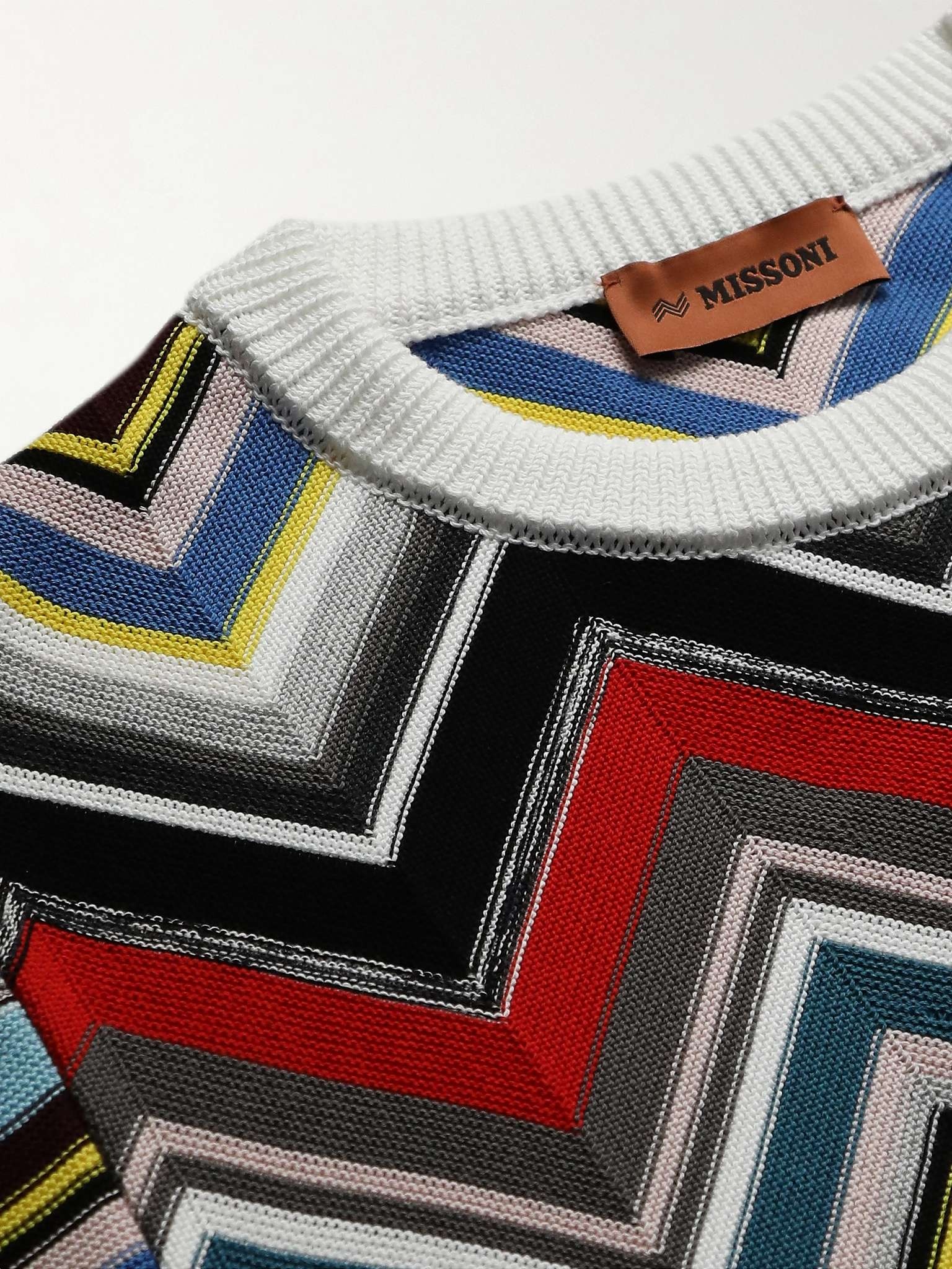 Slim-Fit Striped Crochet-Knit Cotton Sweater - 7