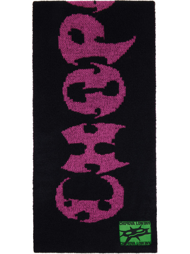 Black & Pink Cyber 'Chopova Lowena' Scarf 1