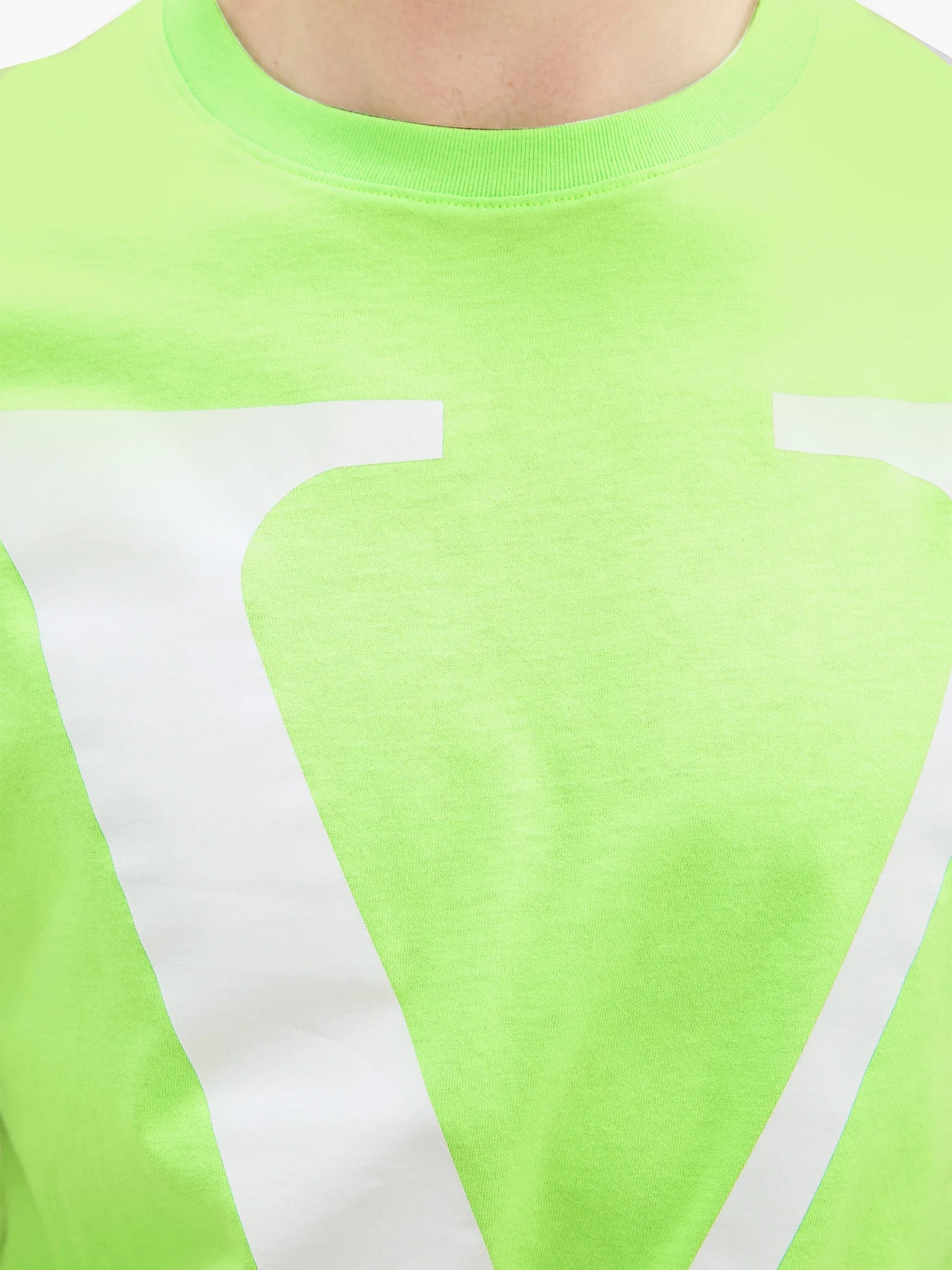 V-logo cotton-jersey T-shirt - 3