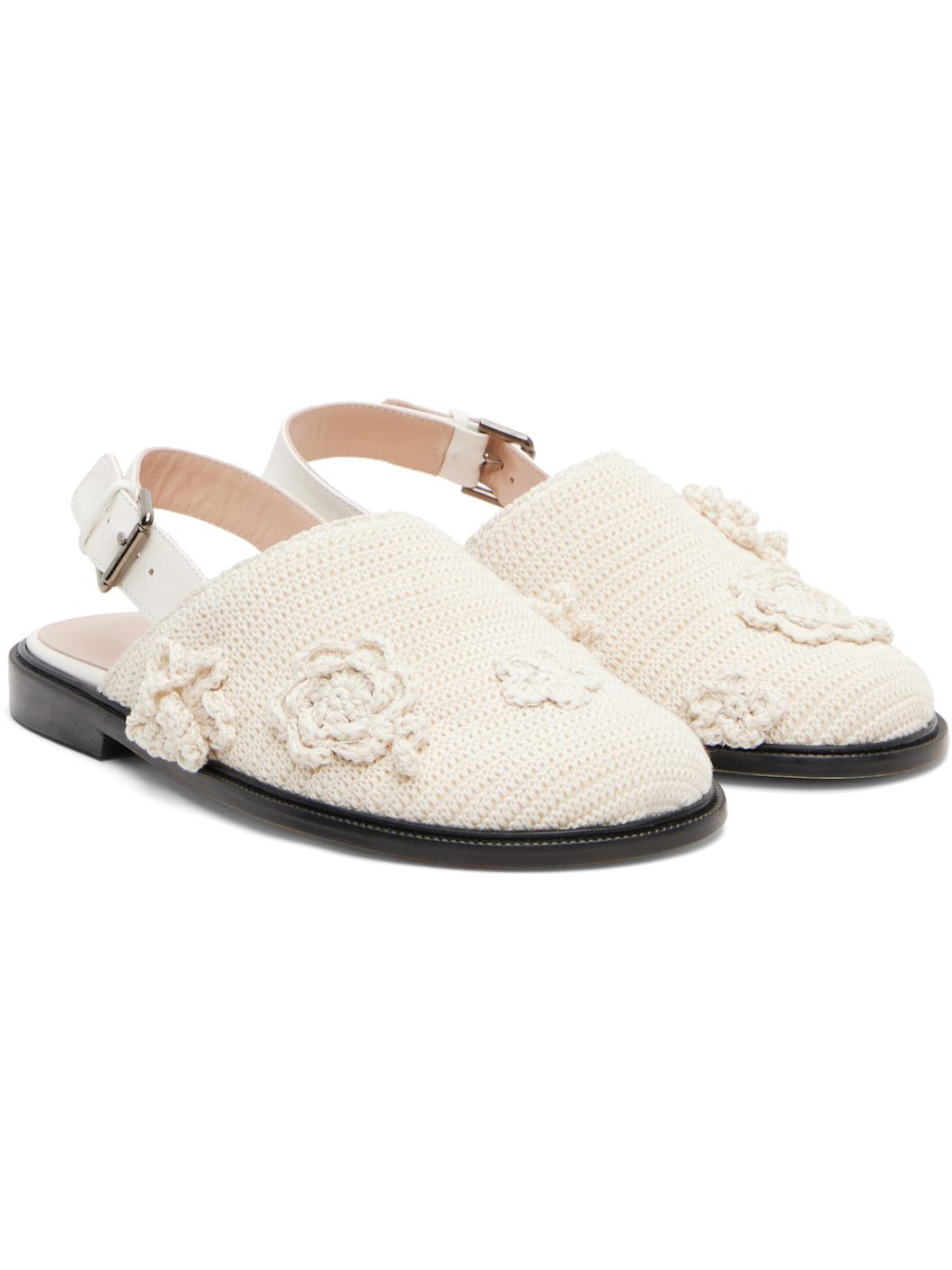 Off-White Crochet Mule Loafers - 4