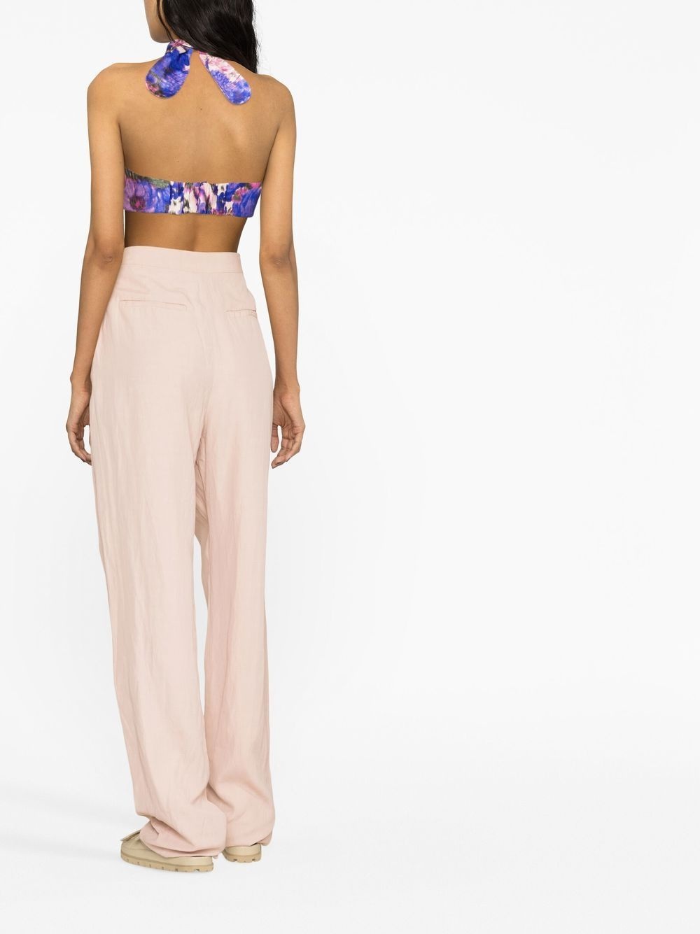 high-waisted pleated trousers - 4