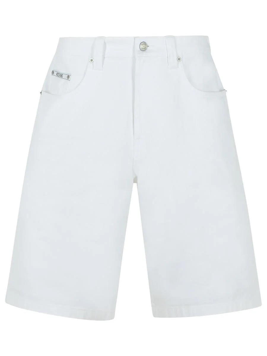 Moschino White Cotton Bermuda Shorts - 1