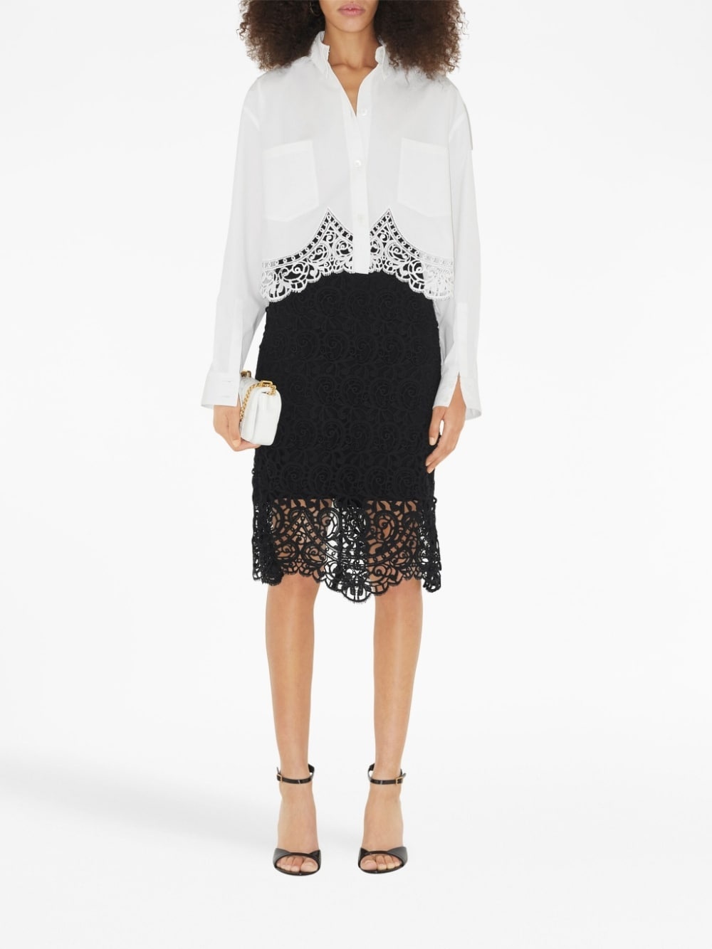 macramé-lace pencil skirt - 2