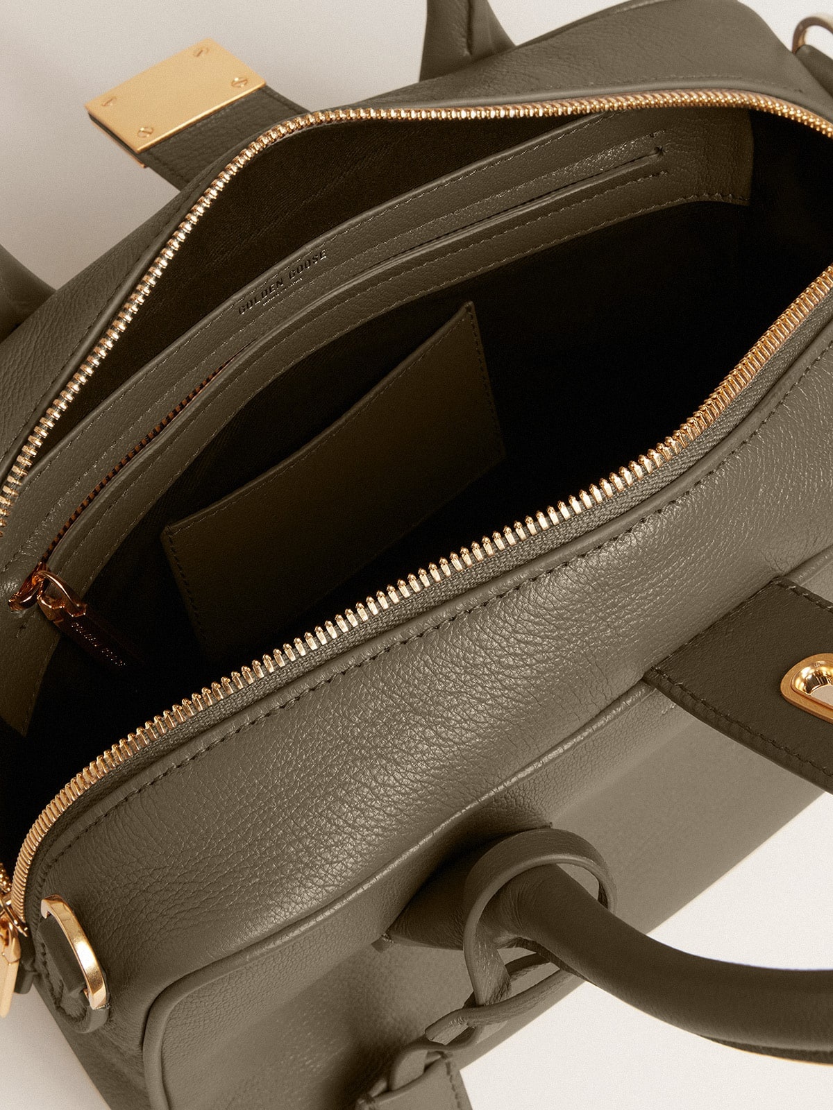 Vita Bag in sage-green sheepskin leather with gold details - 7