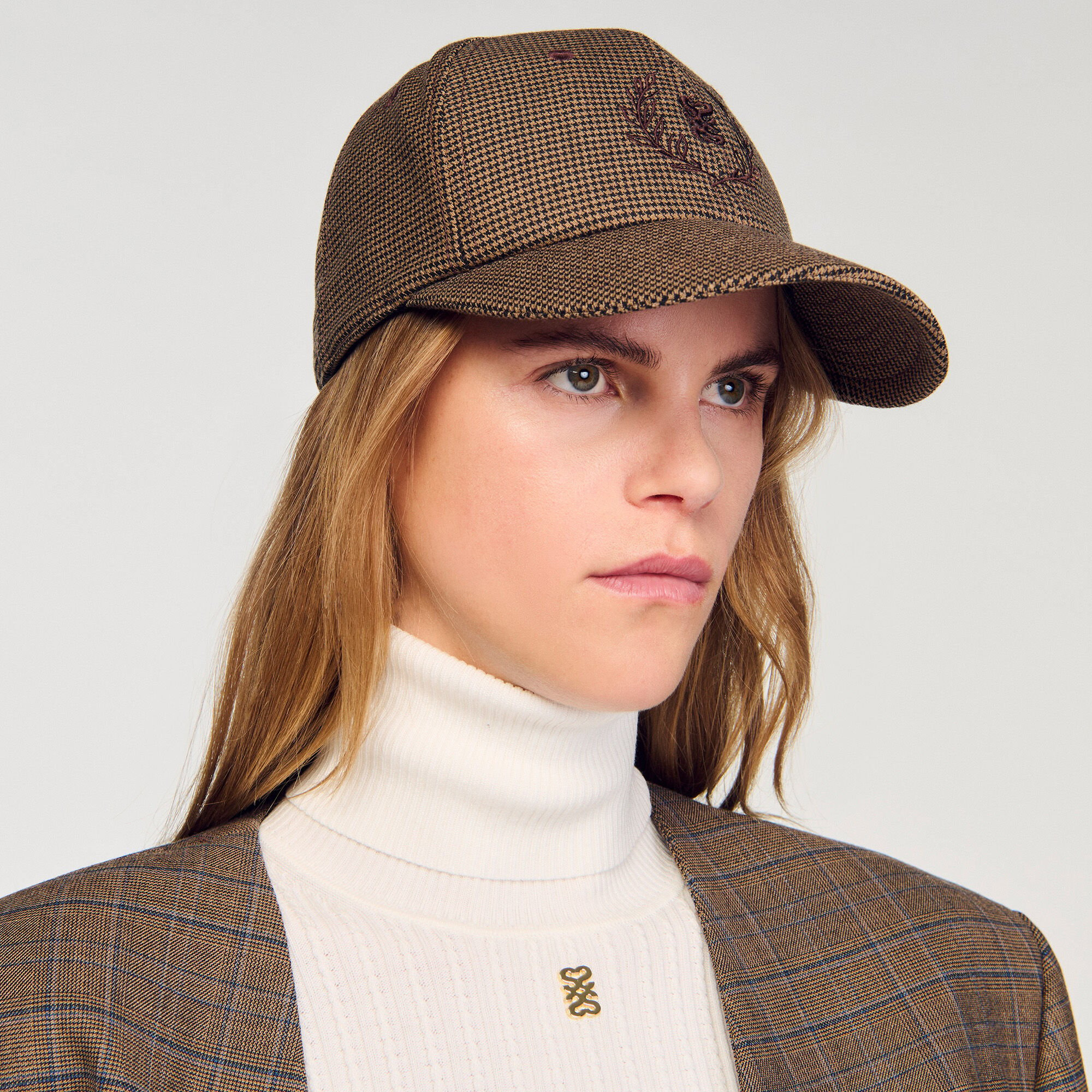 HOUNDSTOOTH PRINT CAP - 2