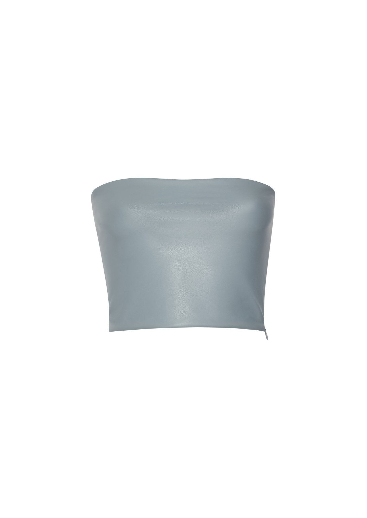 Stretch Faux Leather Tube Top - 1