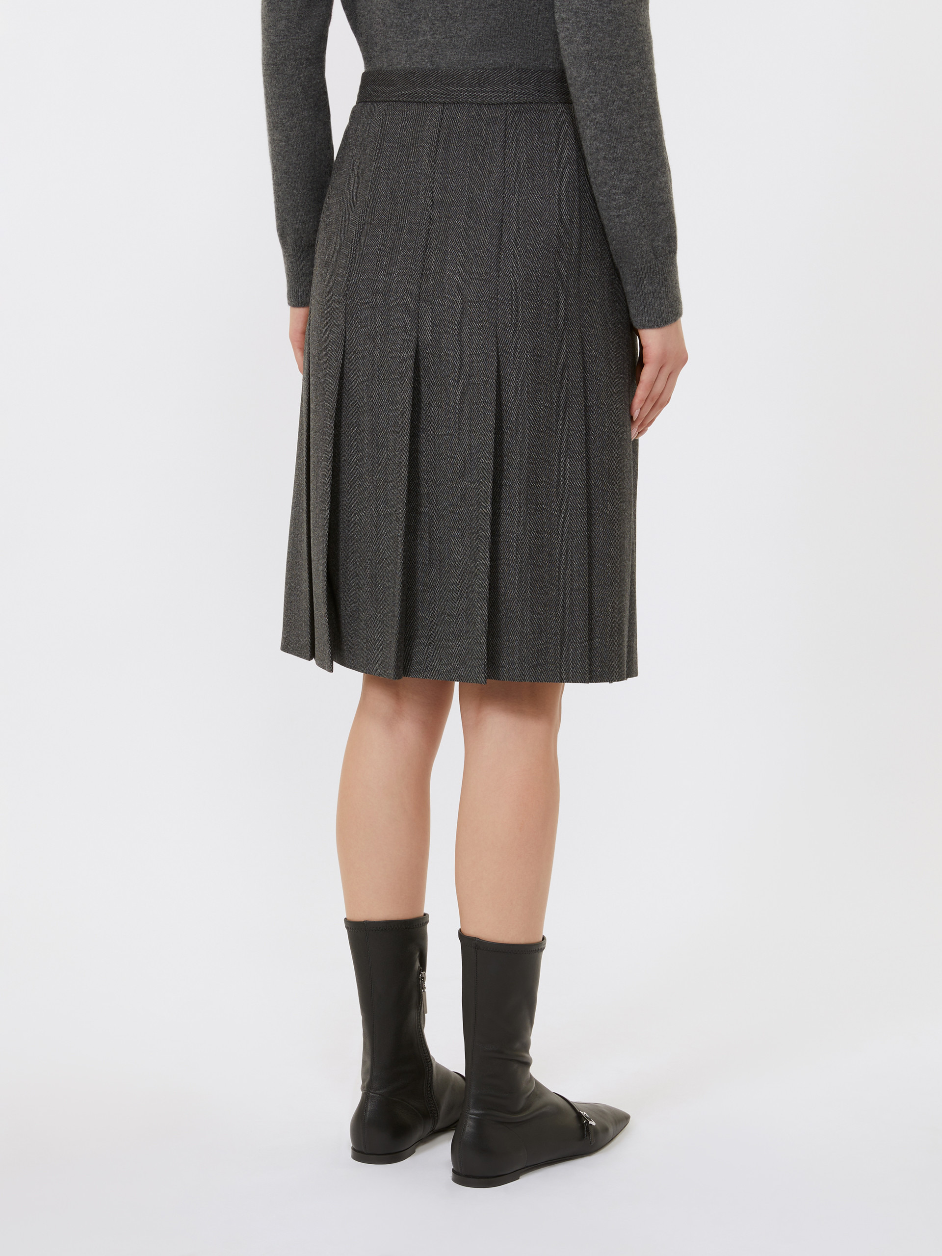 PETER Flannel pleated skirt - 4