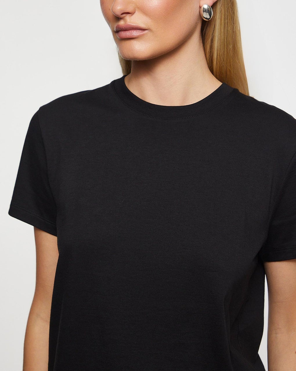 T-Shirt Pima Cotton Crew Neck Black - 5