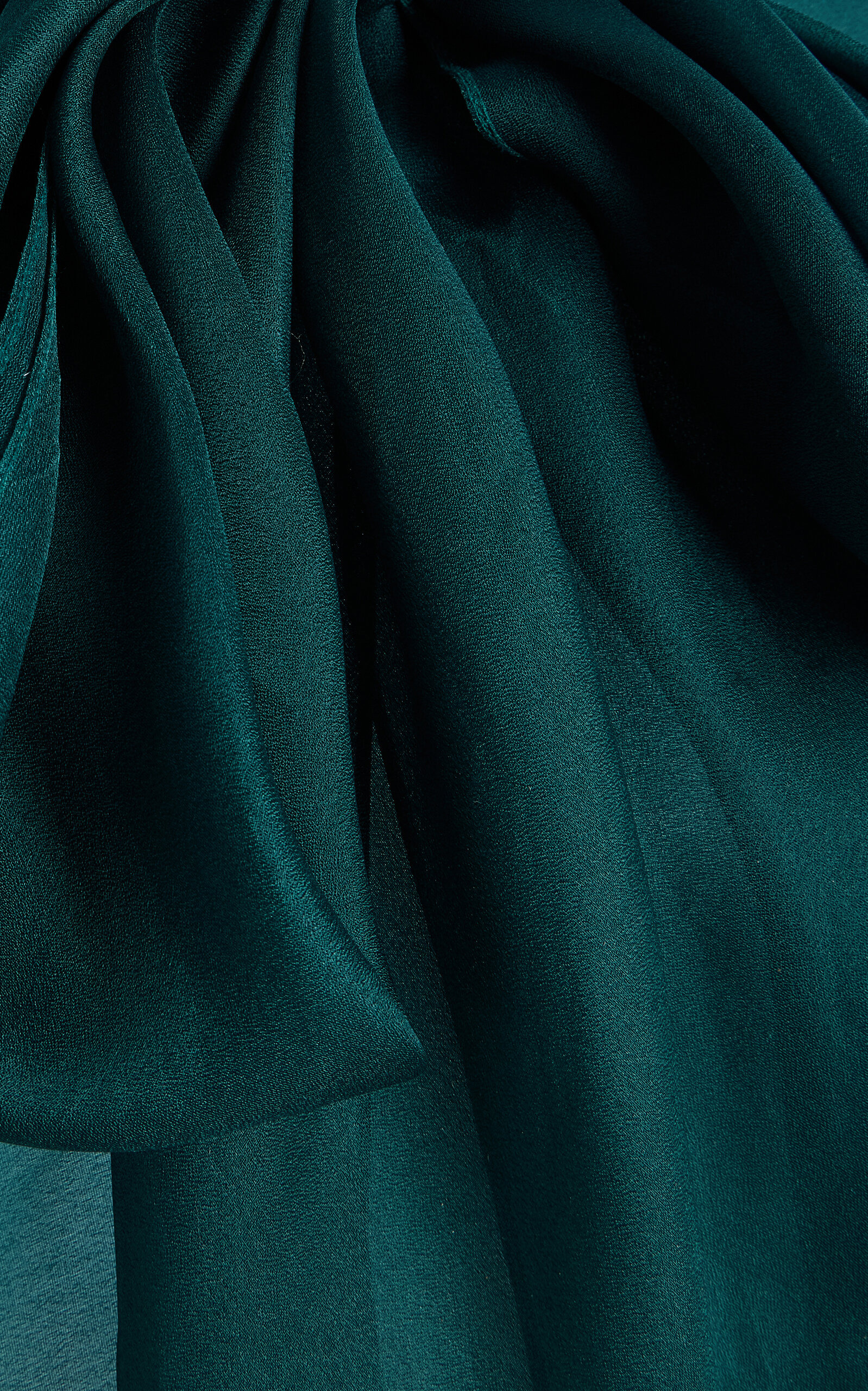 Tie-Neck Silk Shirt dark green - 4