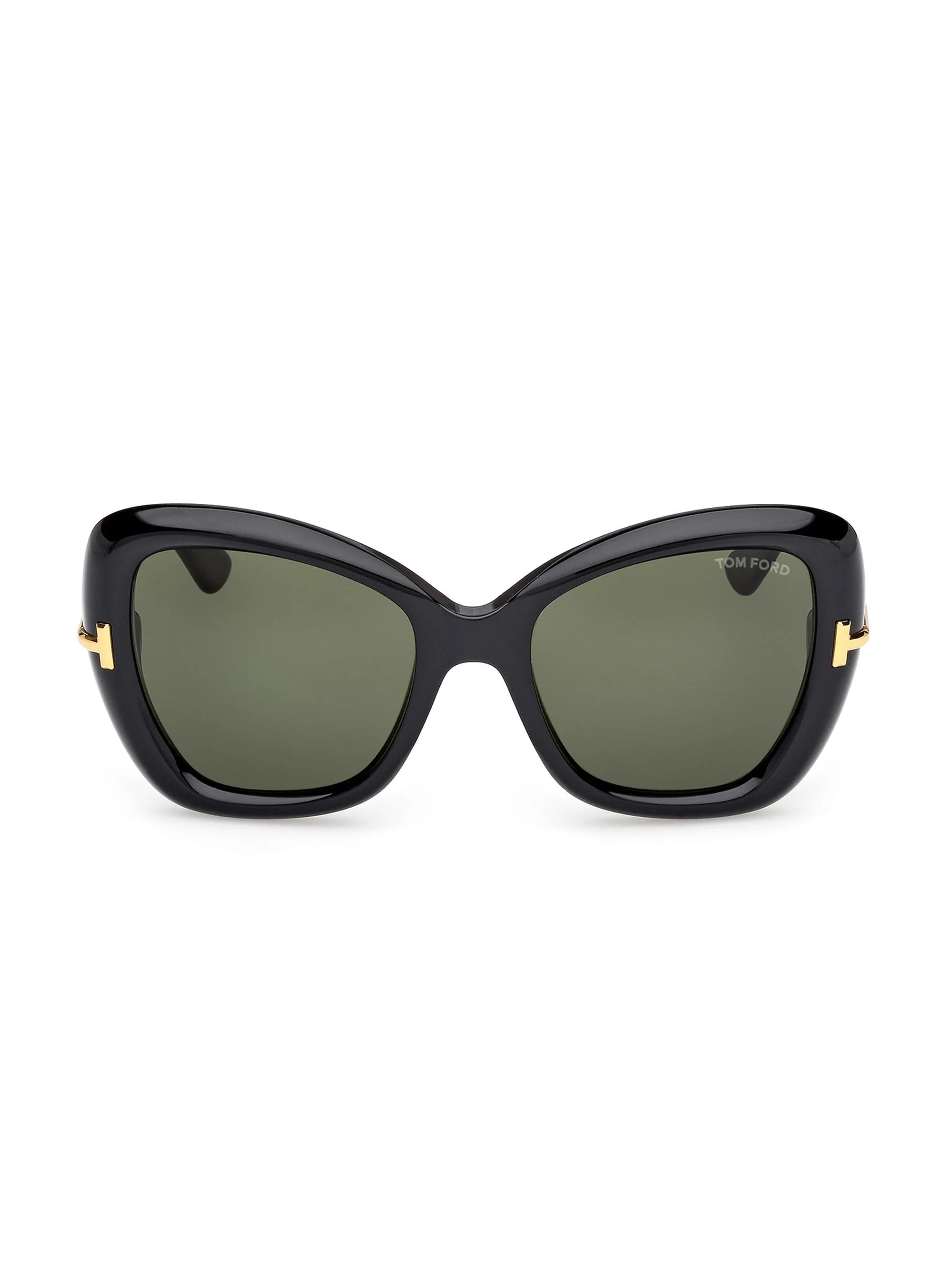 Women's Icon 55MM Butterfly Sunglasses - Shiny Black Green - 1