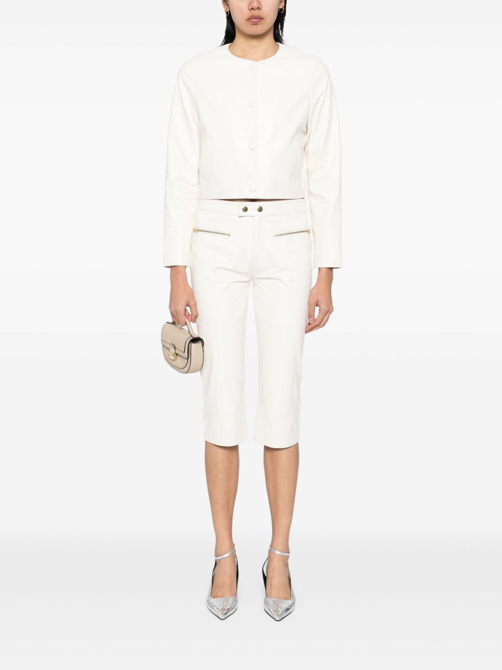 Downtown leather cropped trousers - 2