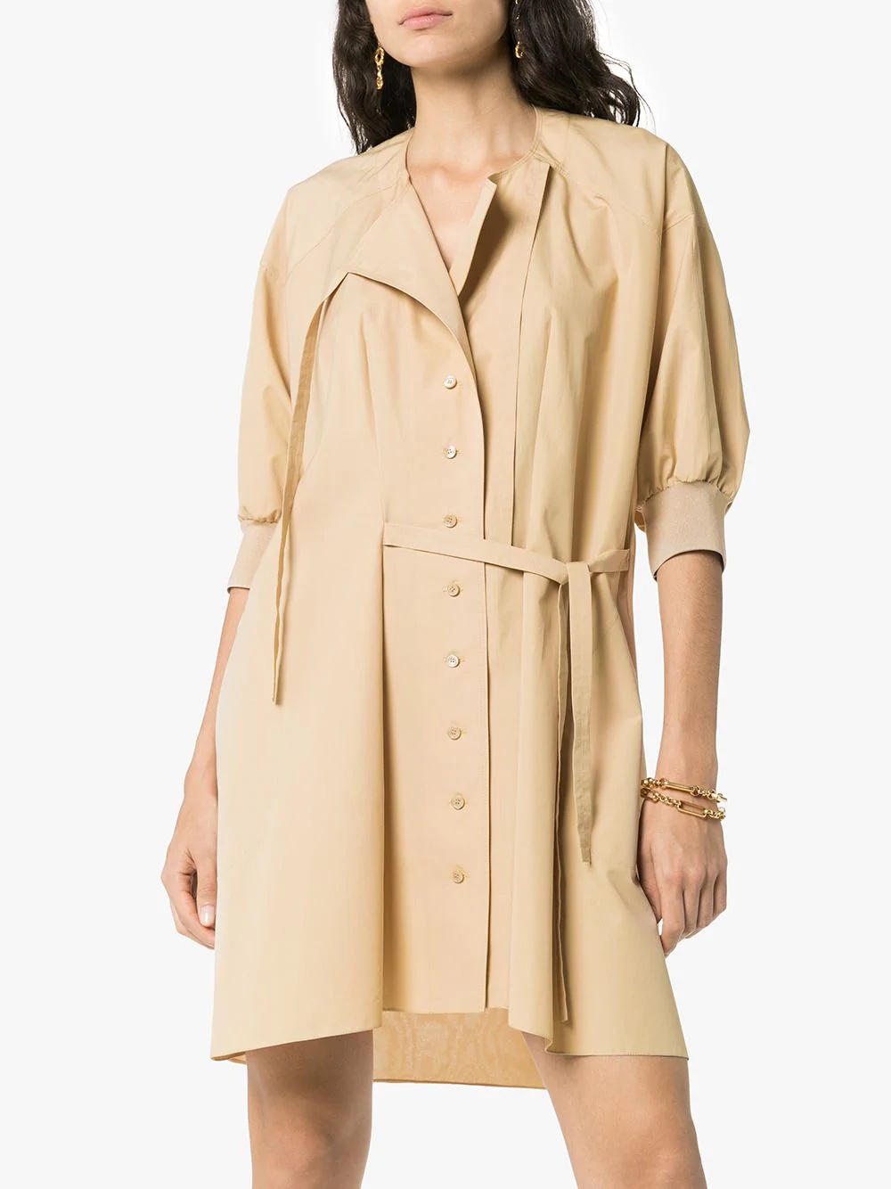 button-front shirt dress - 3