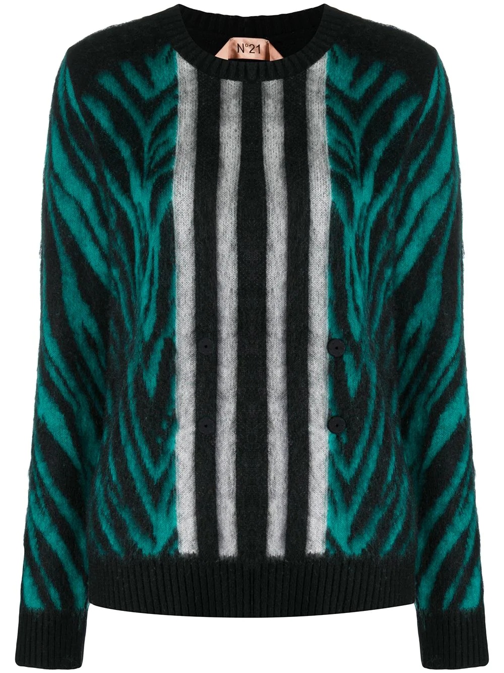 contrast striped panel jumper - 1