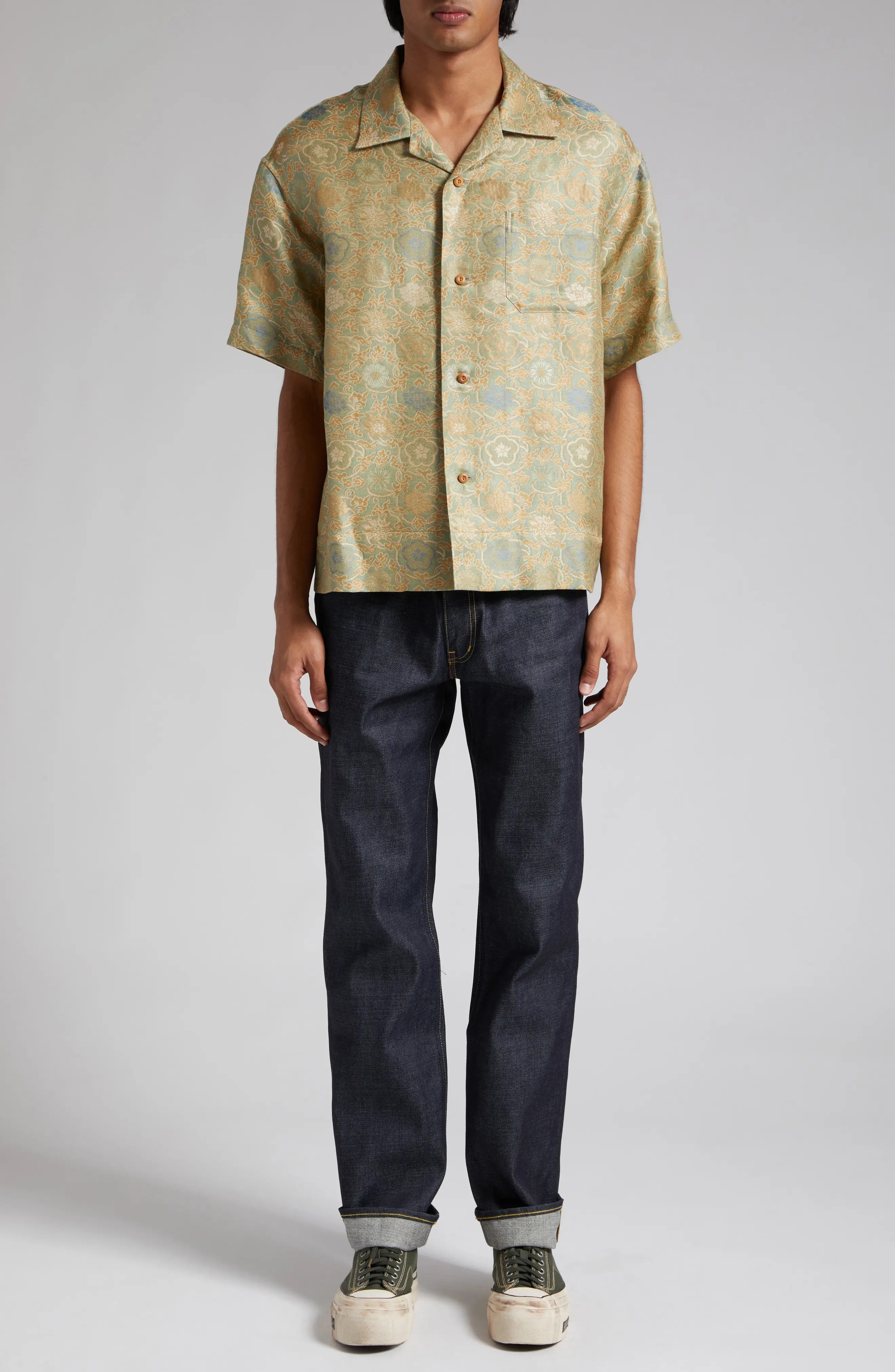 Copa Floral Jacquard Silk Blend Camp Shirt - 2