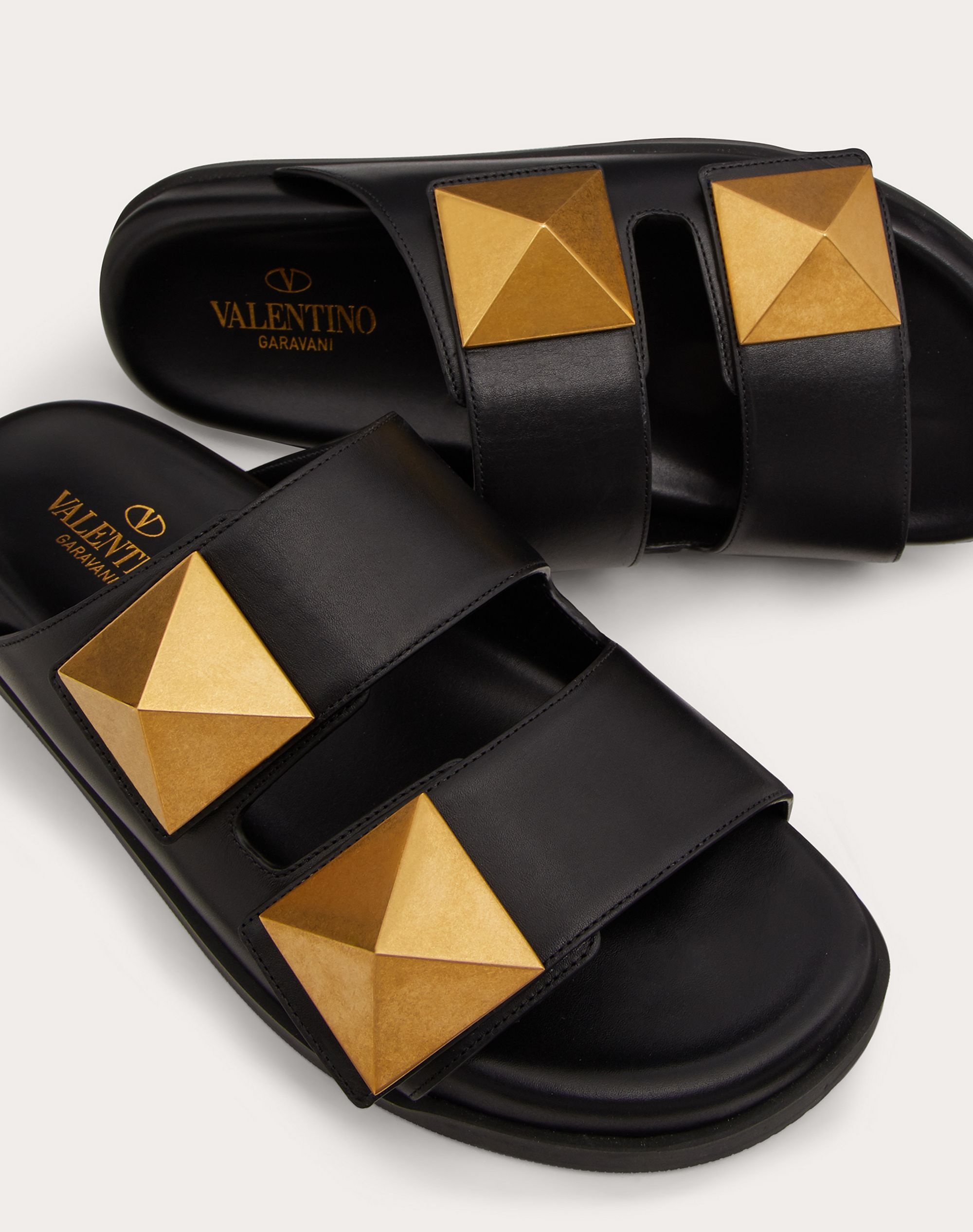 ONE STUD CALFSKIN SLIDE SANDAL - 5