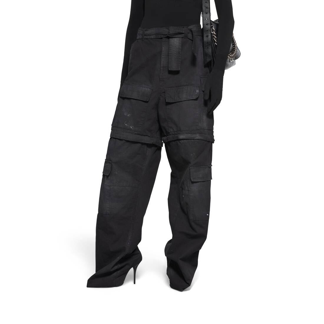 Women's Balenciaga Knife Cargo Pantashoes in Black - 5