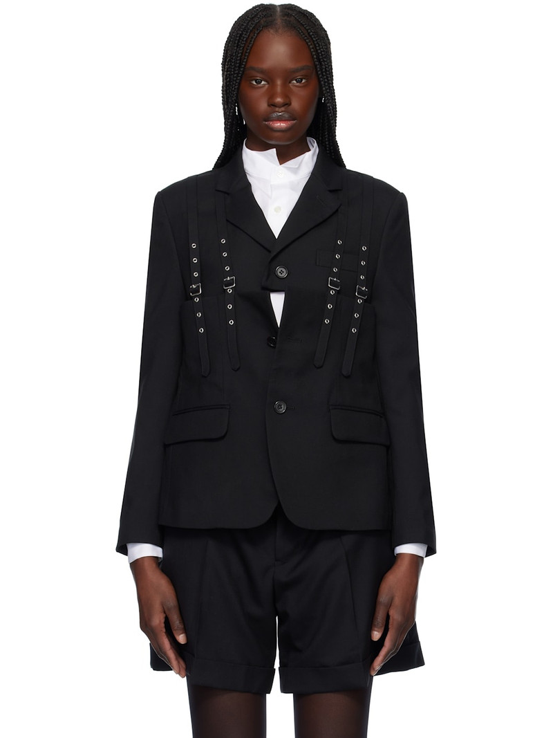 Black Wool Oxford Blazer 1