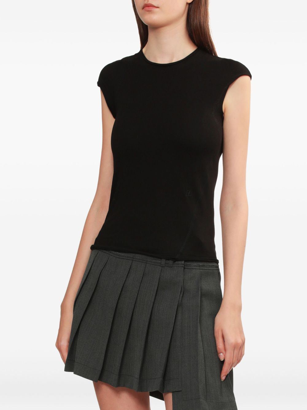 asymmetrical-seams cotton-blend vest - 3