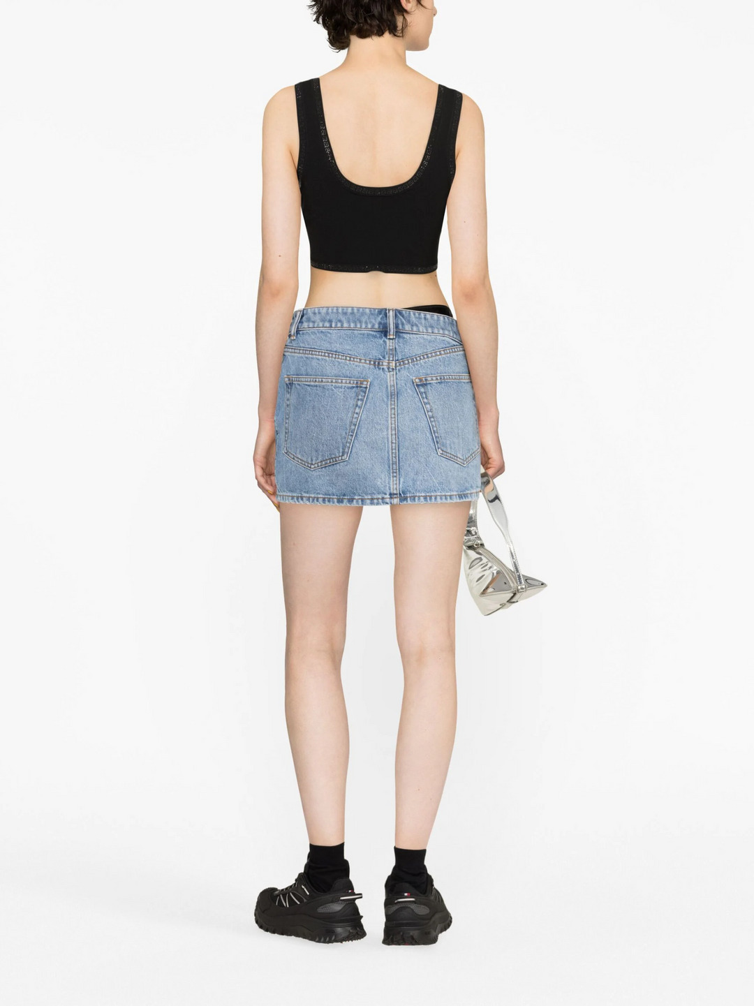 Asymmetric Bikini Layer Mini Skirt In Denim - 3