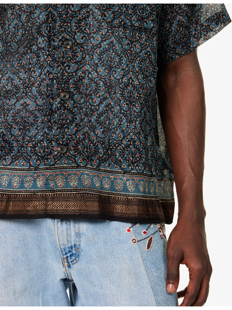 Pattern Camp-Collar Silk Shirt 5