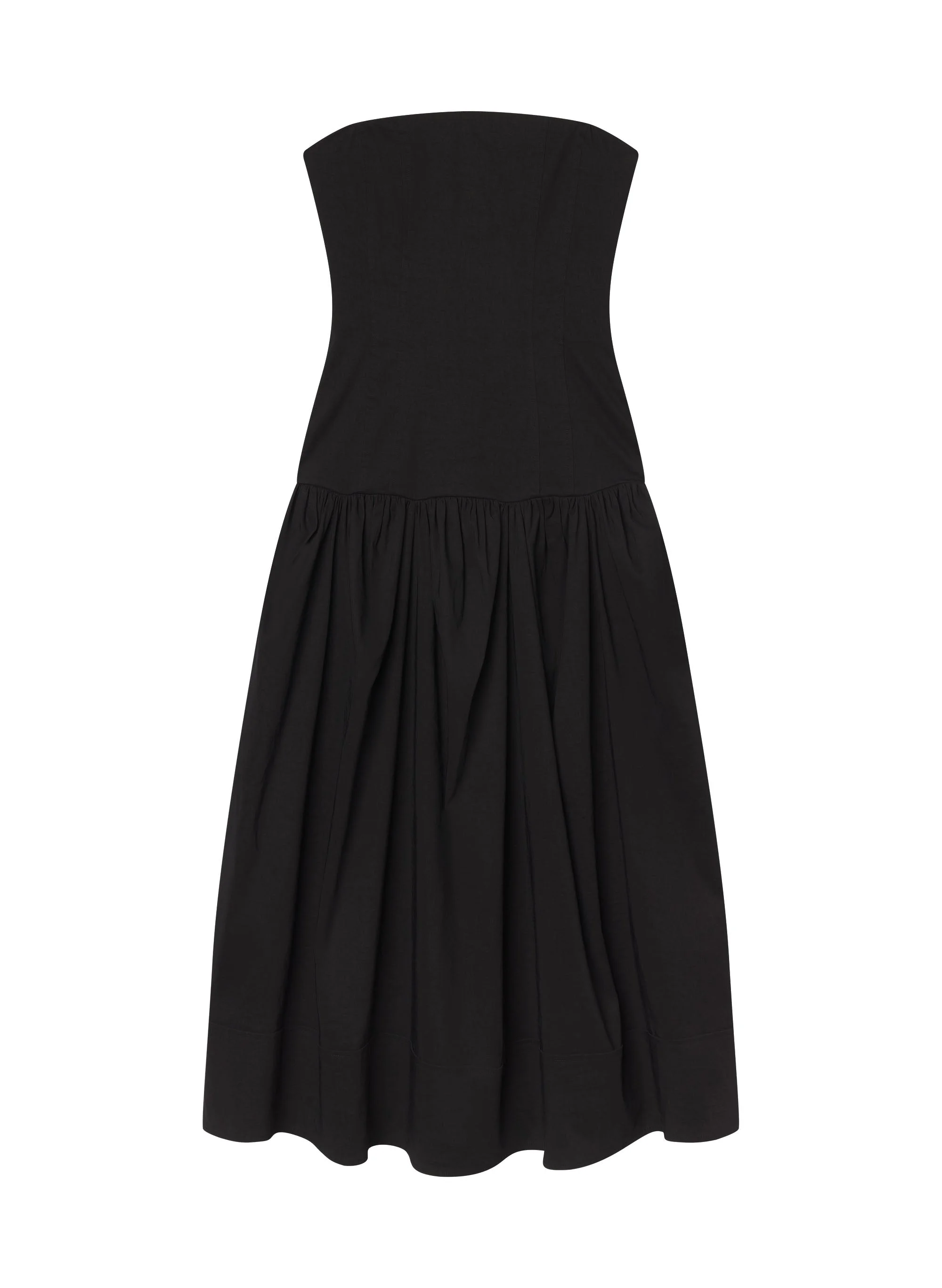 June Strapless Linen Midi Dress - 1