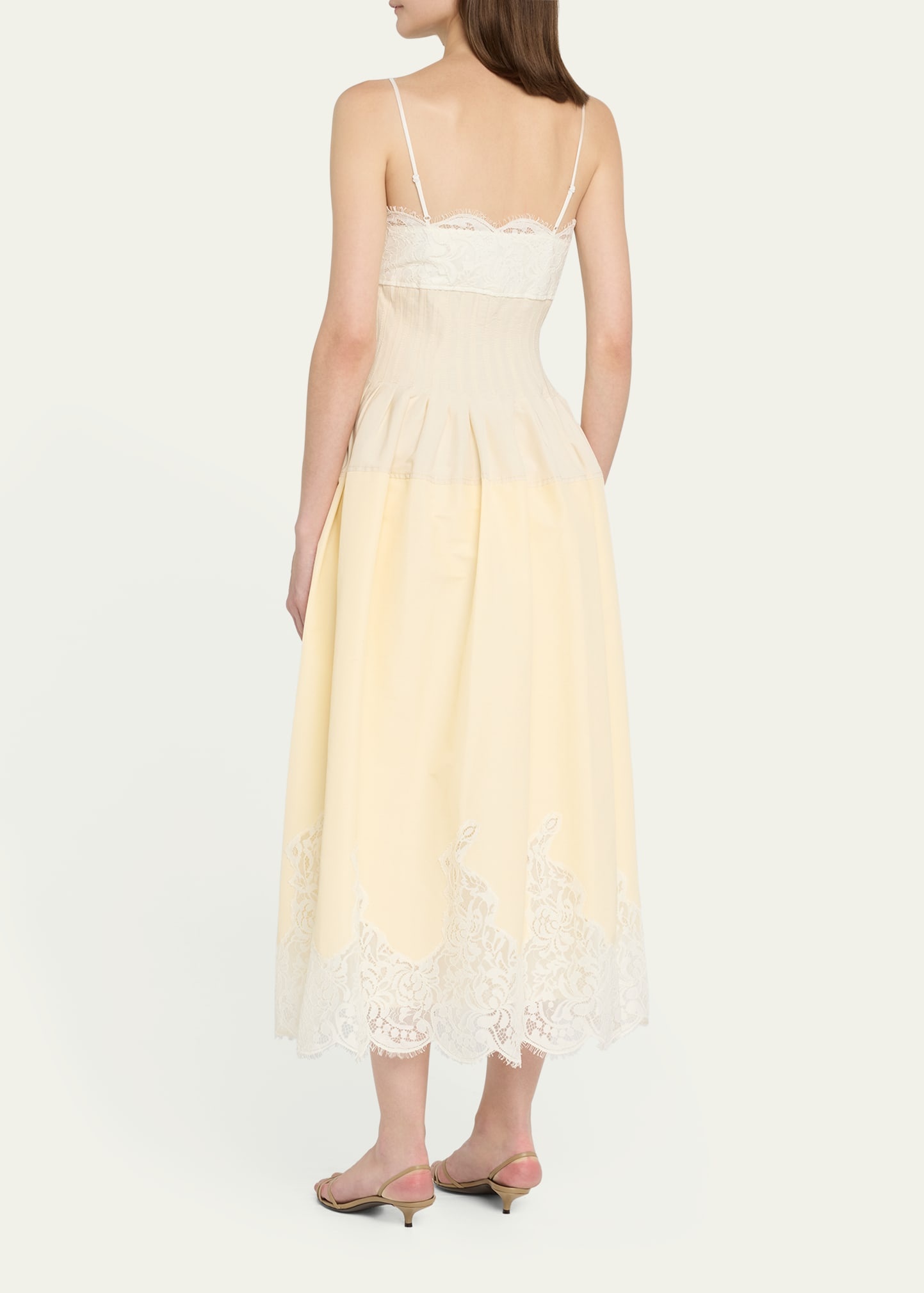 Lilianna Poplin Lace Midi Dress - 3