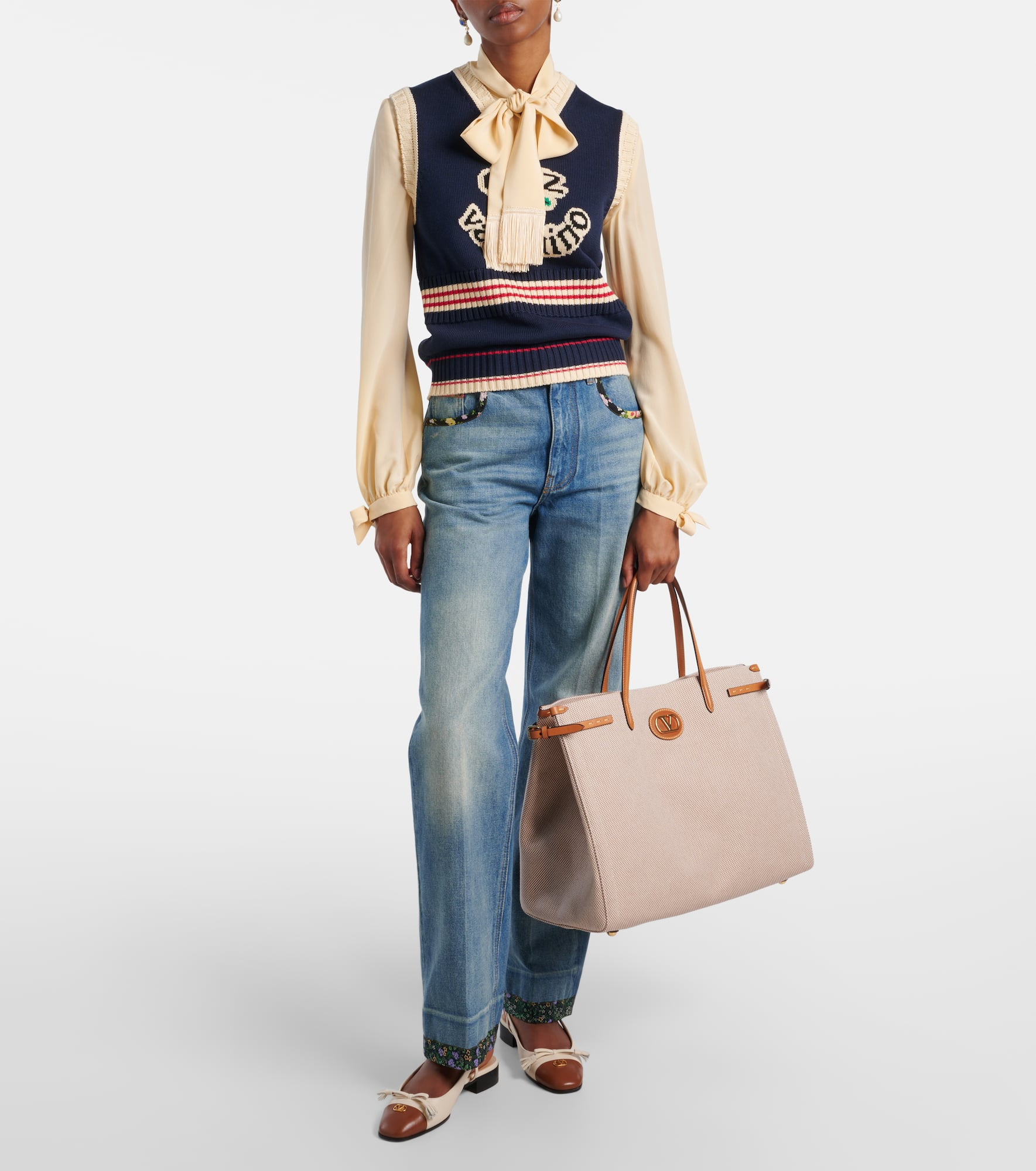 Antibes leather-trimmed canvas tote bag - 5