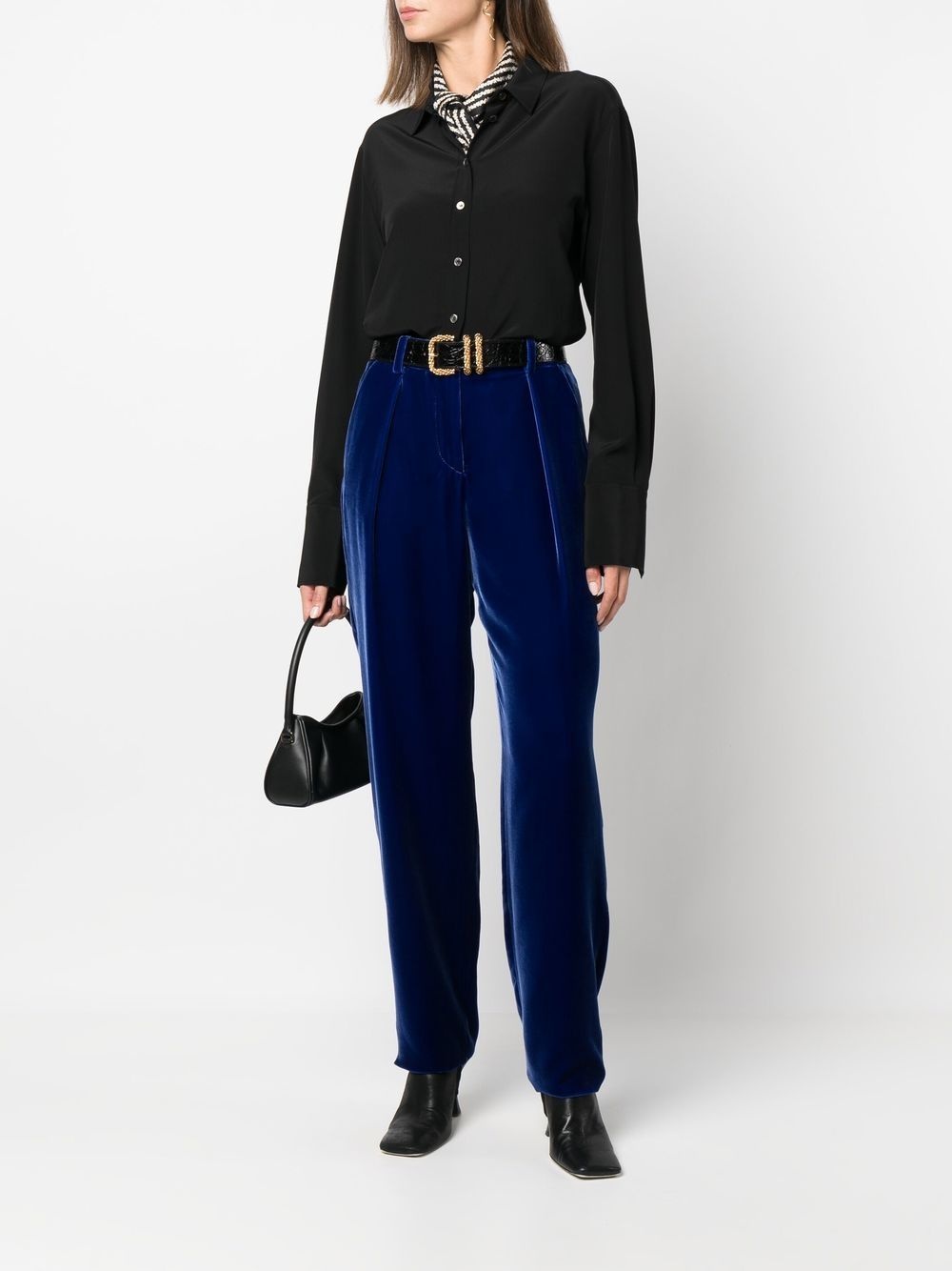 straight-leg velvet trousers - 2