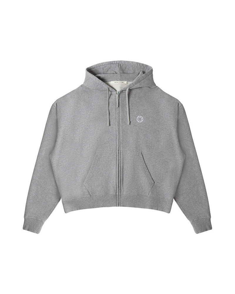 GREY BOXY ZIP-UP HOODIE 1