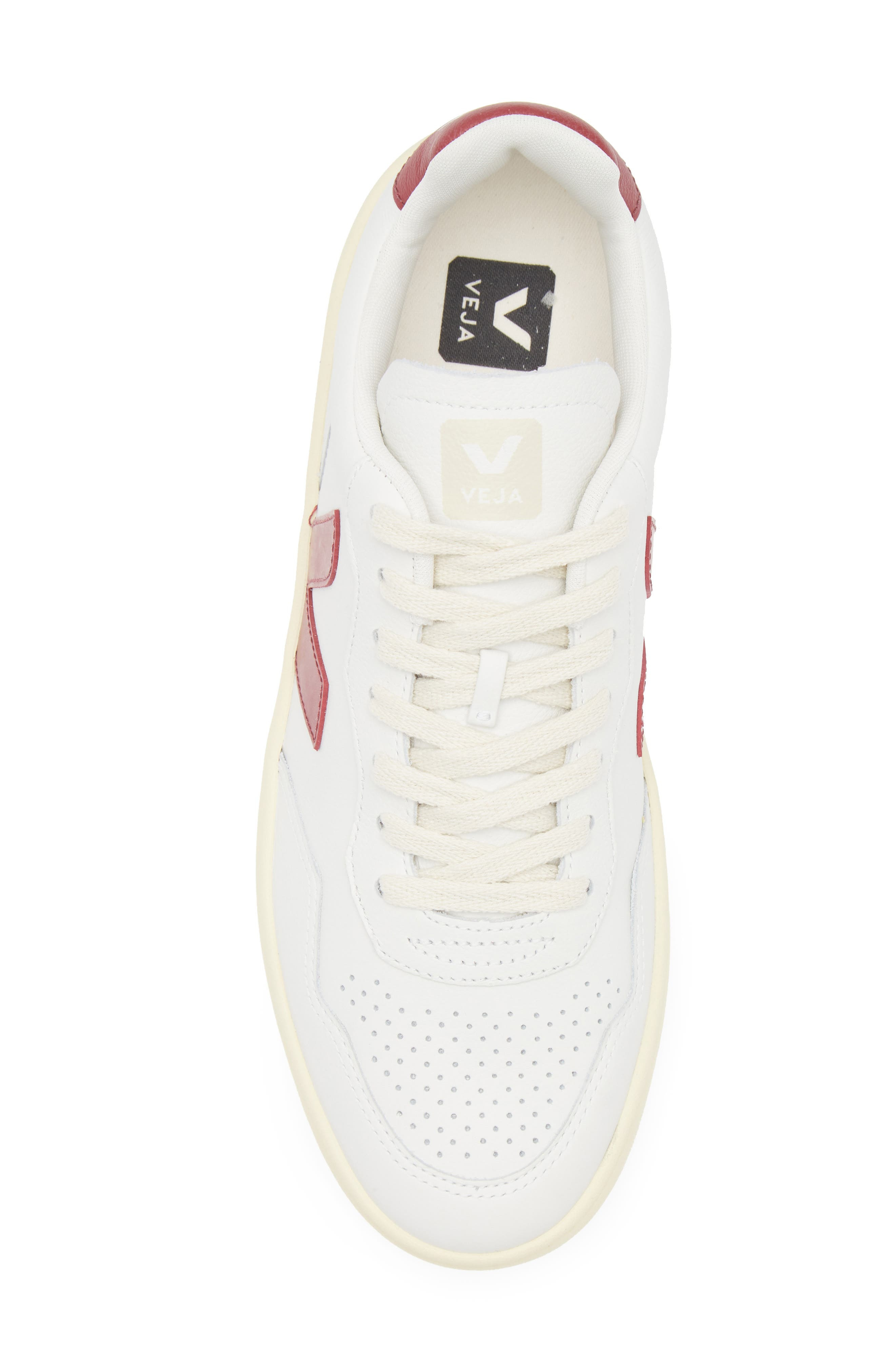 Veja V-90 Leather Sneaker in Extra-White Marsala at Nordstrom - 5