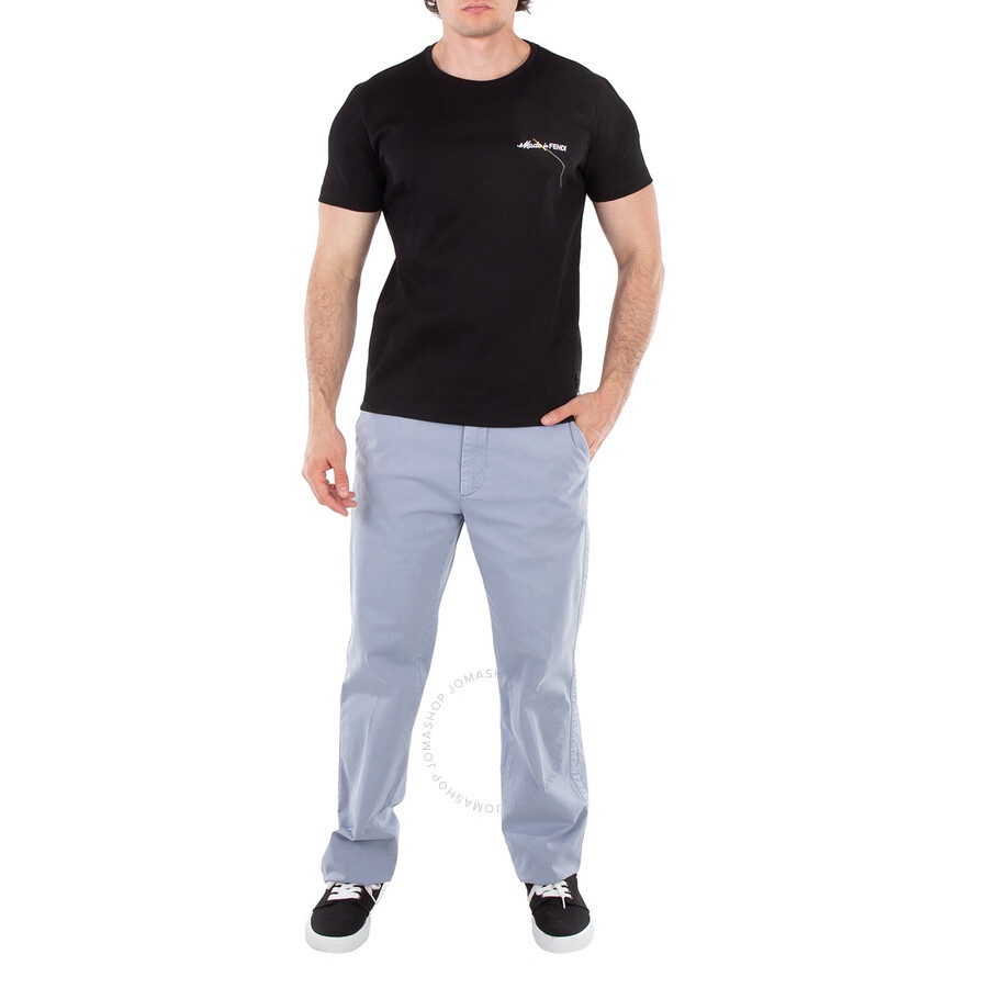 Fendi Embroidered Logo Crew Neck T-Shirt - 4