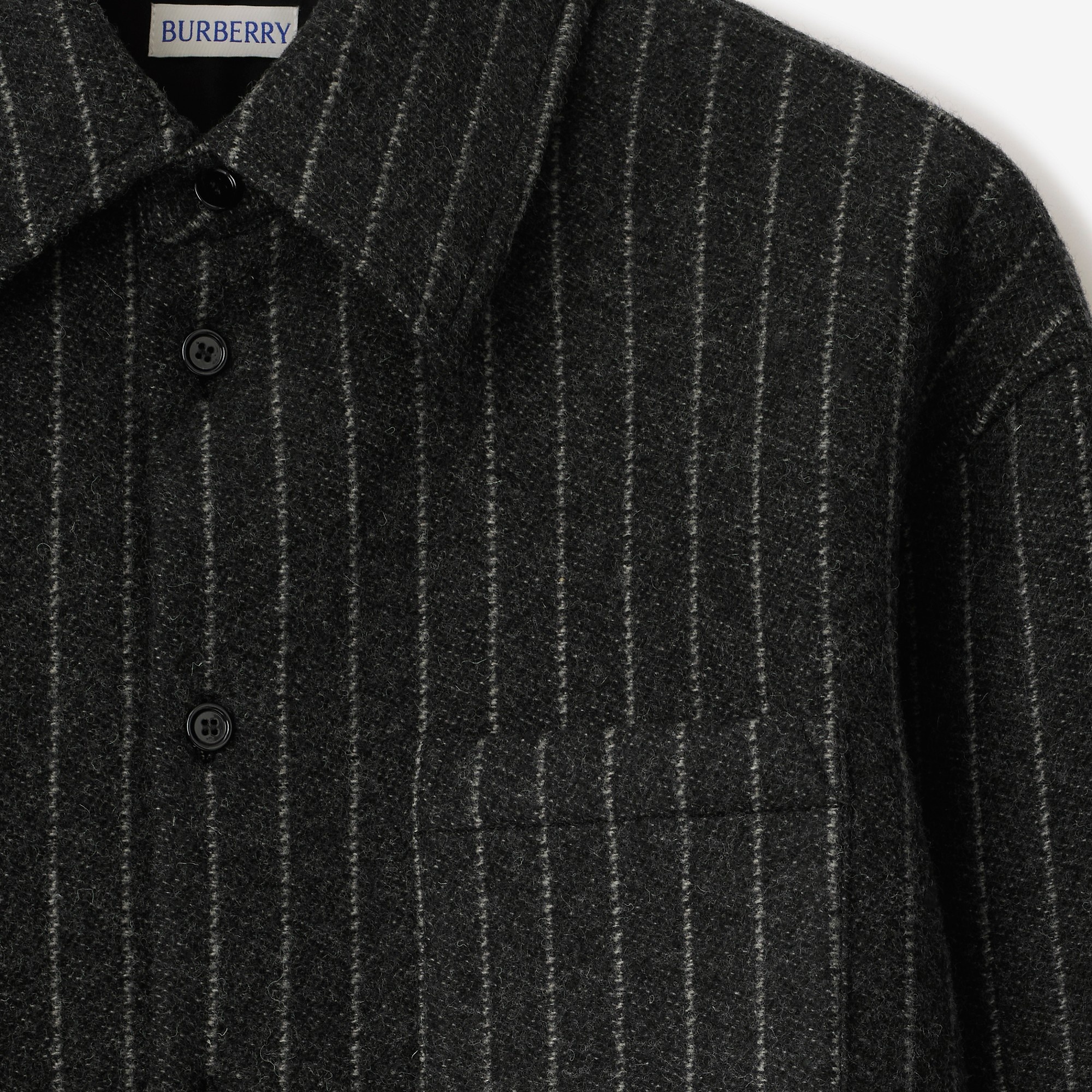 Pinstriped Wool Blend Shirt - 5