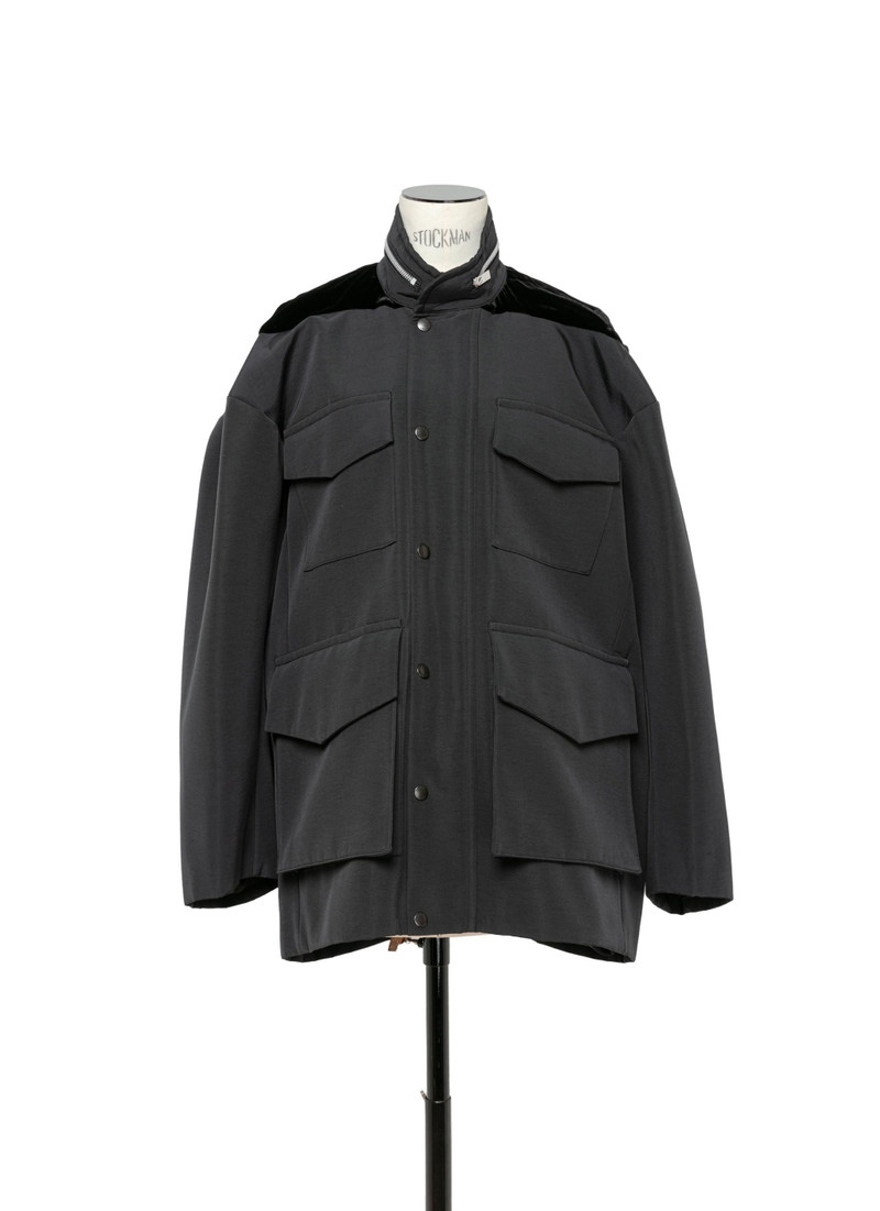 Grosgrain 접착 x 벨벳 Blouson - 1