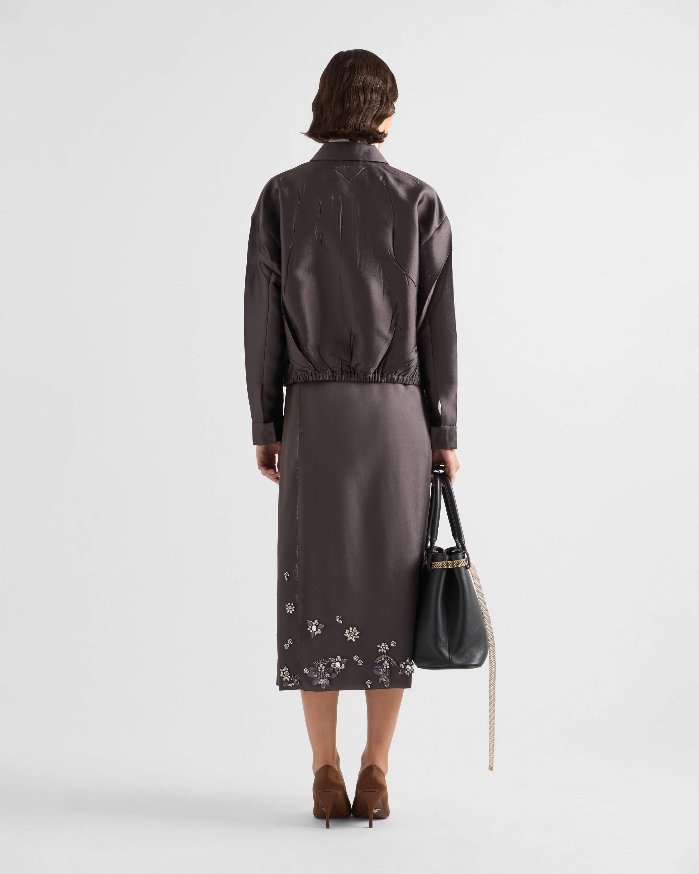 Embroidered silk and wool skirt - 5