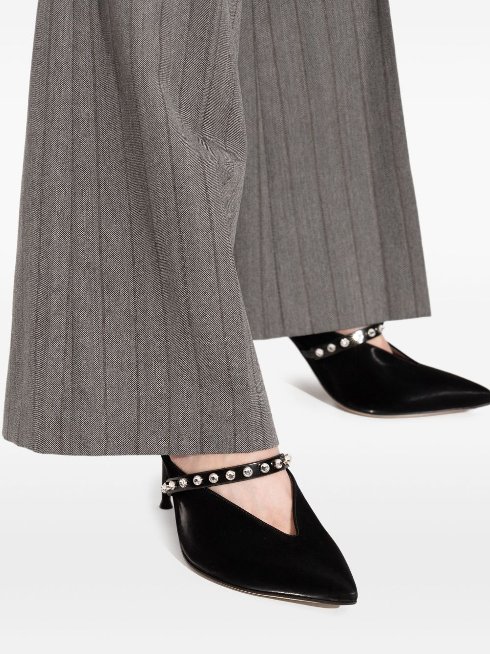 crystal-embellished slingback pumps - 5