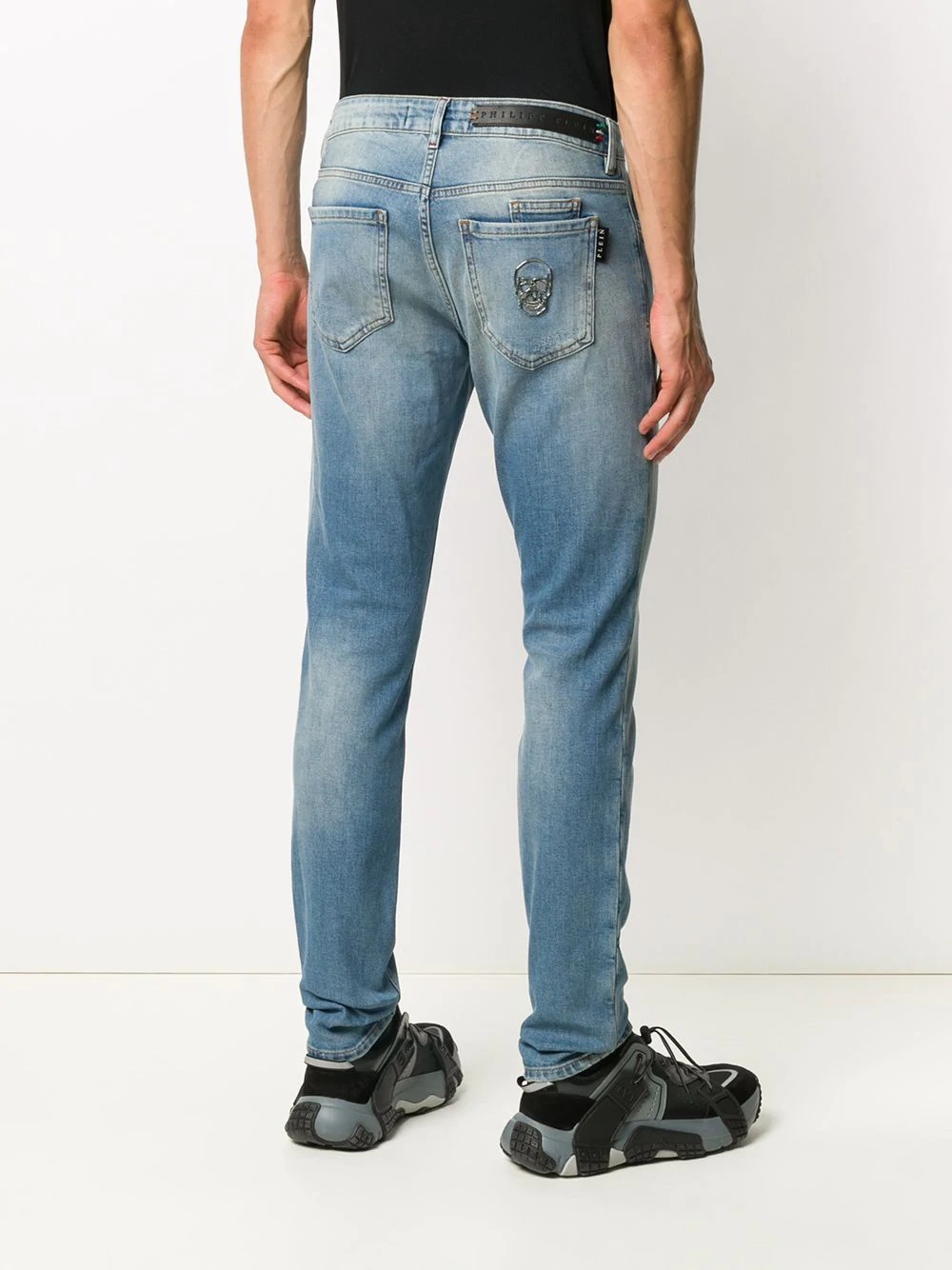 stonewashed straight-leg jeans - 4