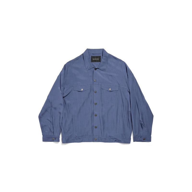 Men's Fluid Denim Jacket in Faded Blue 1
