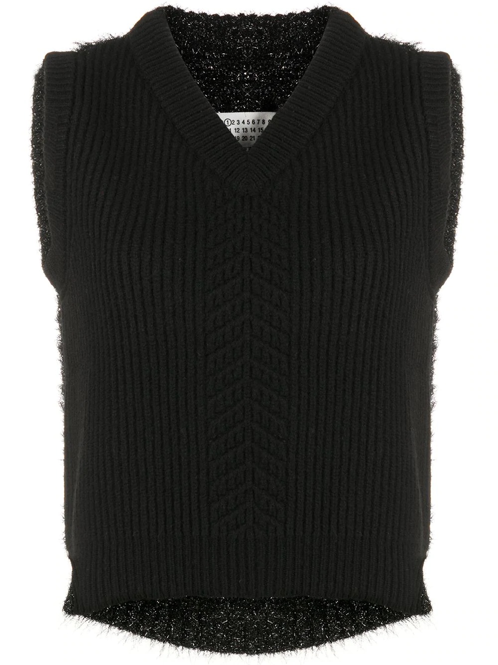 ribbed sleeveless jumper - 1