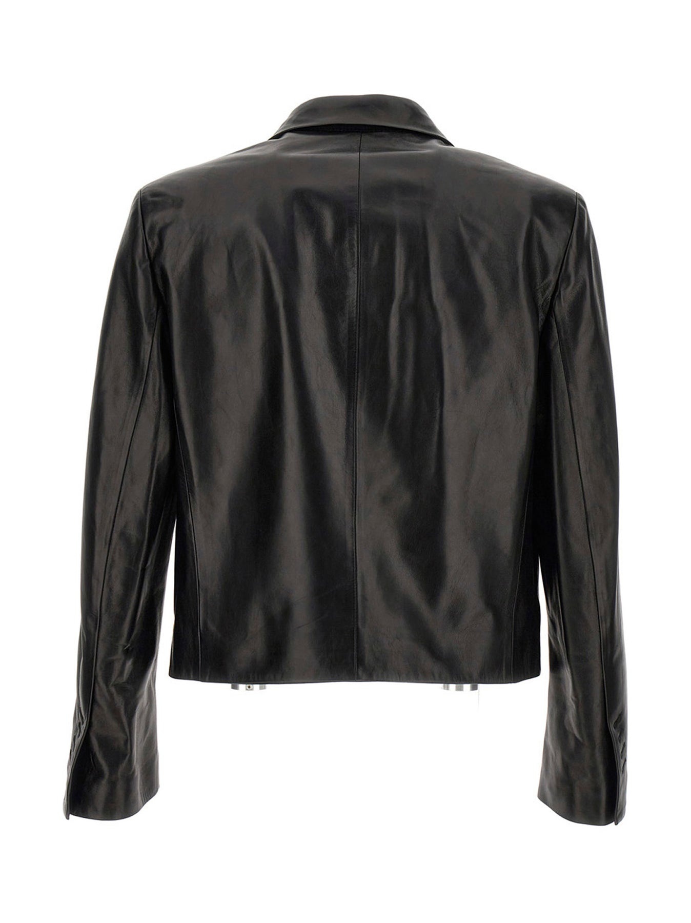 Leather Blazer Jacket Jackets Black - 2