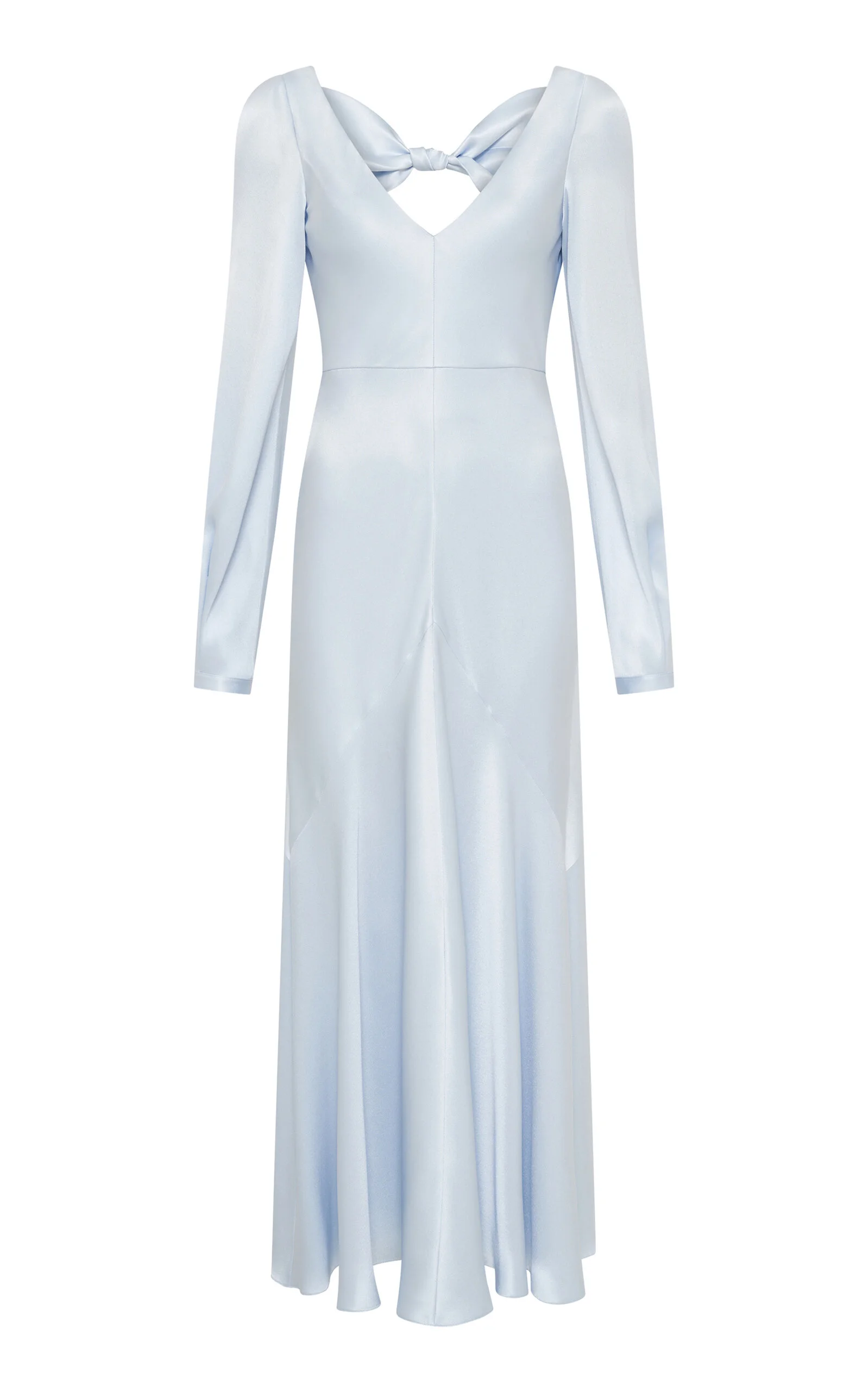 Peyton Ruffled Silk-Satin Midi Dress light blue - 1