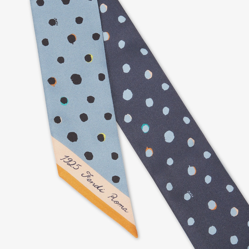 FENDI Wrappy Light blue and blue silk scarf outlook